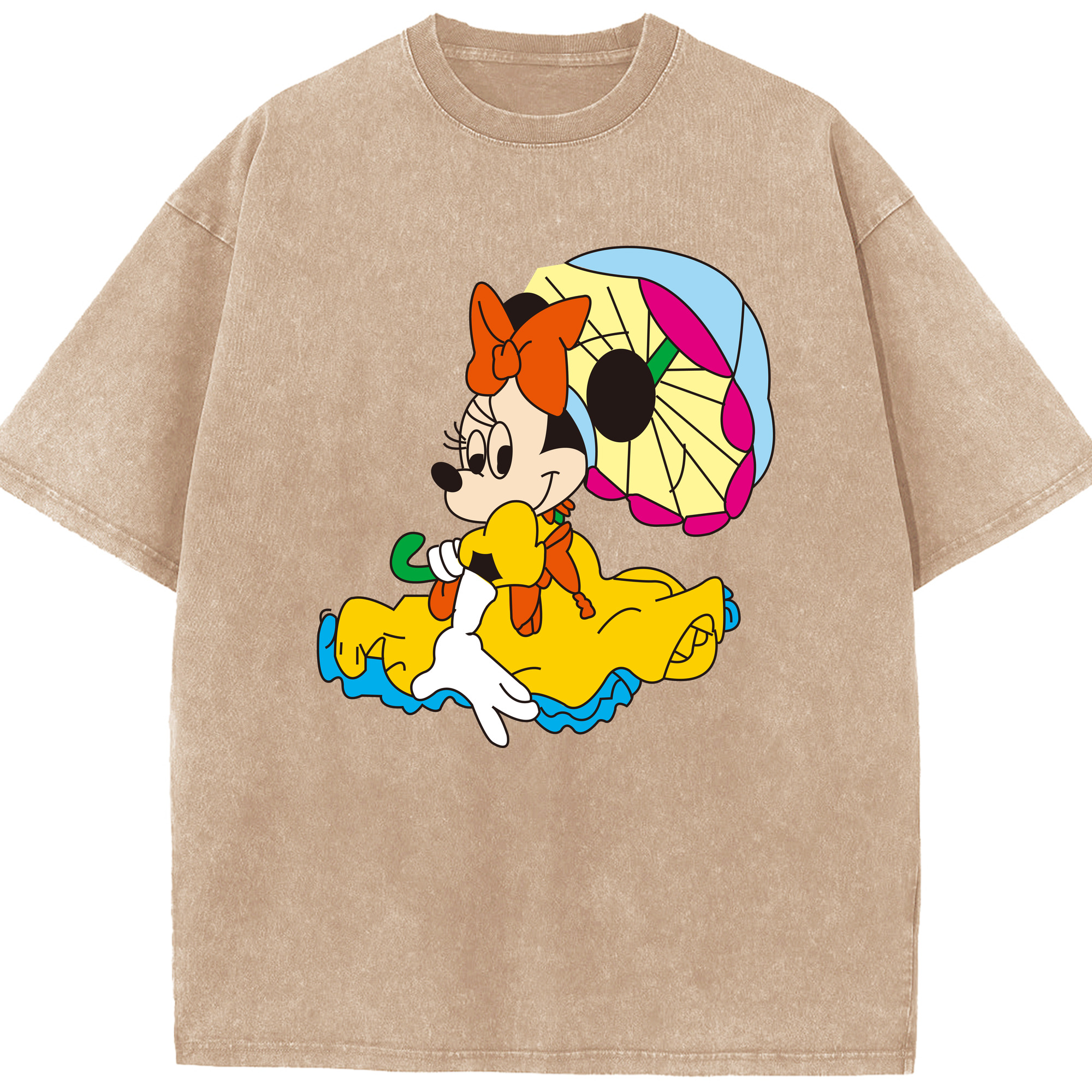 （画像用） ミッキーマウス Mickey Mouse 綿100% ヴィンテージ風 半袖Tシャツ（フロントプリント）