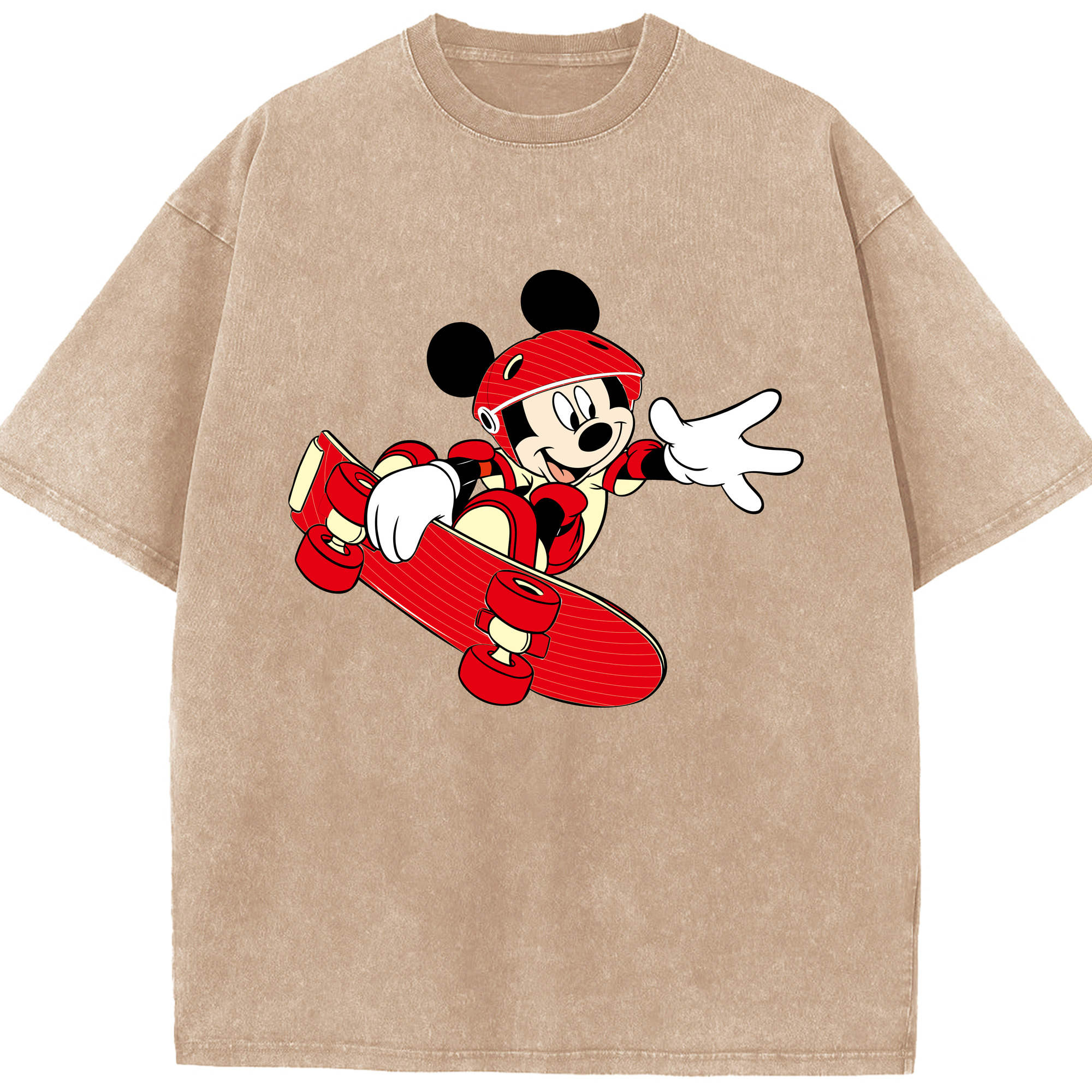 （画像用） ミッキーマウス Mickey Mouse 綿100% ヴィンテージ風 半袖Tシャツ（フロントプリント）