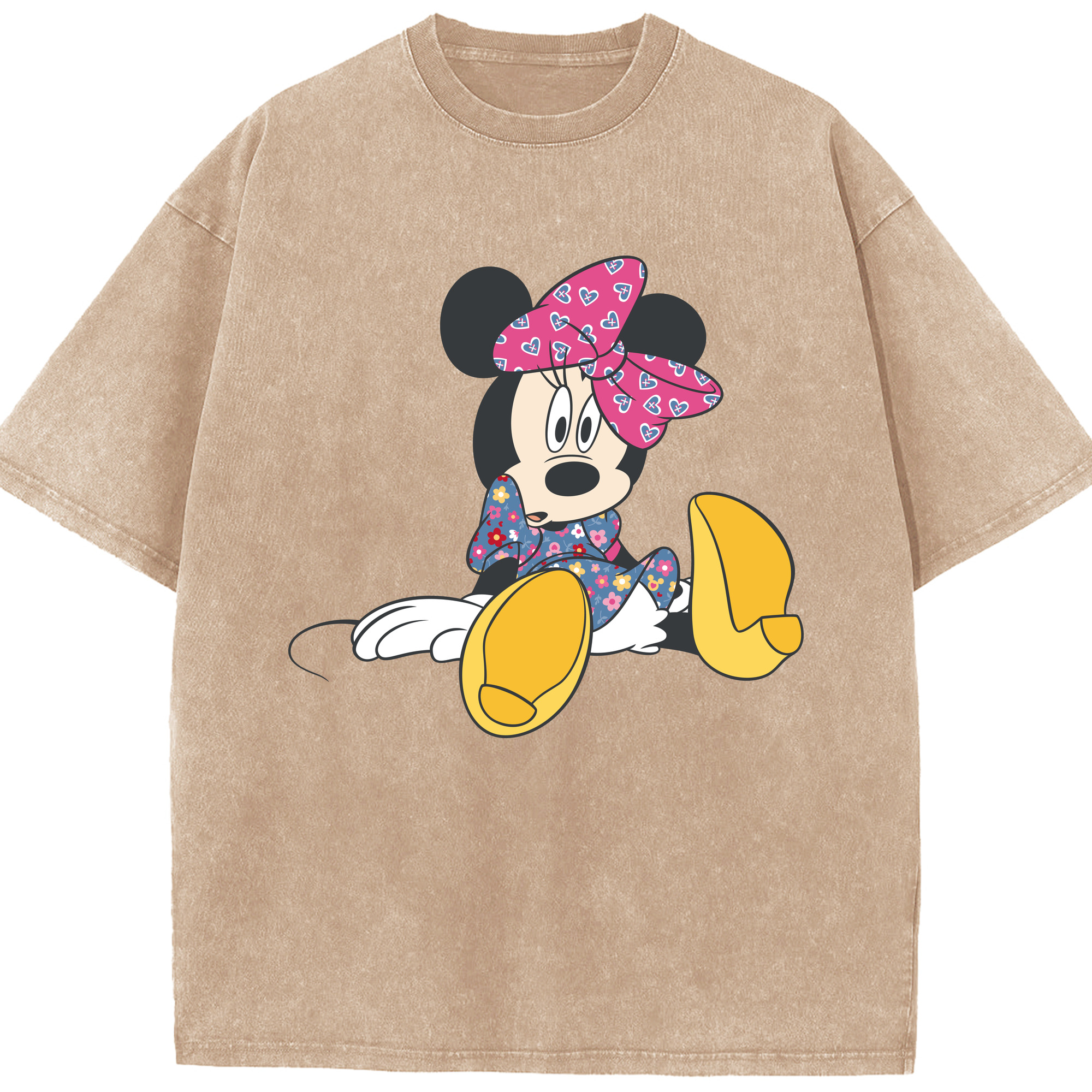 （画像用） ミッキーマウス Mickey Mouse 綿100% ヴィンテージ風 半袖Tシャツ（フロントプリント）