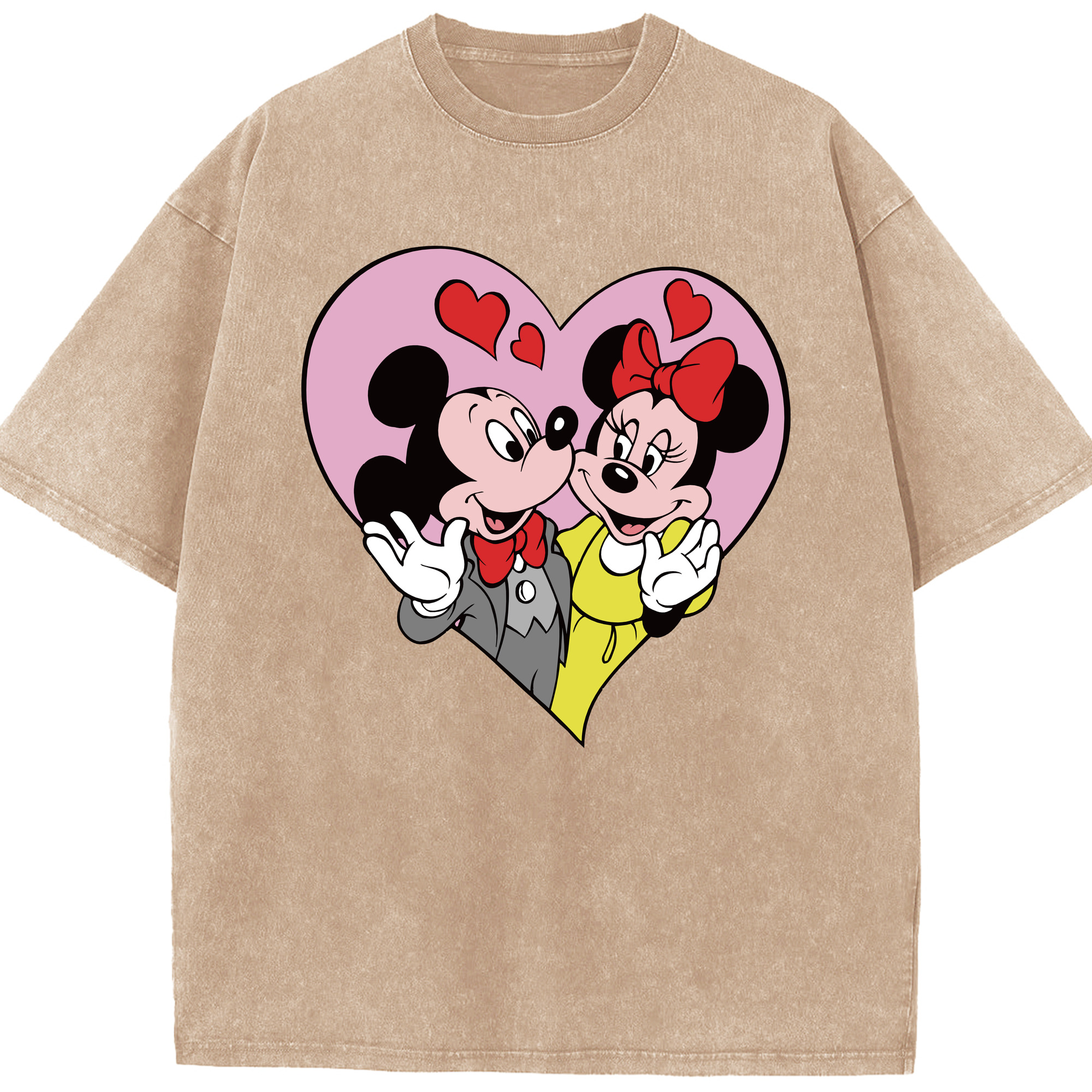 （画像用） ミッキーマウス Mickey Mouse 綿100% ヴィンテージ風 半袖Tシャツ（フロントプリント）