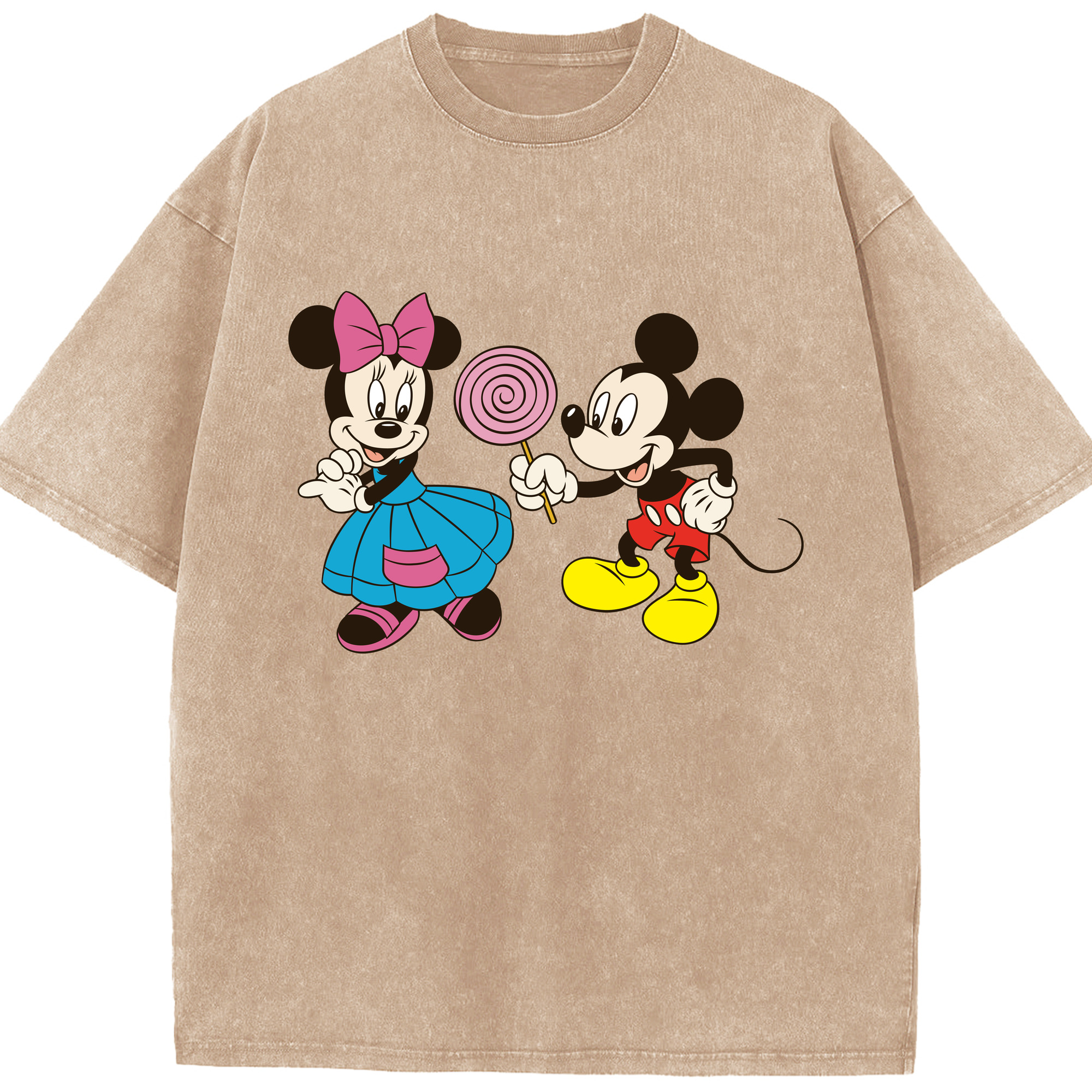 （画像用） ミッキーマウス Mickey Mouse 綿100% ヴィンテージ風 半袖Tシャツ（フロントプリント）