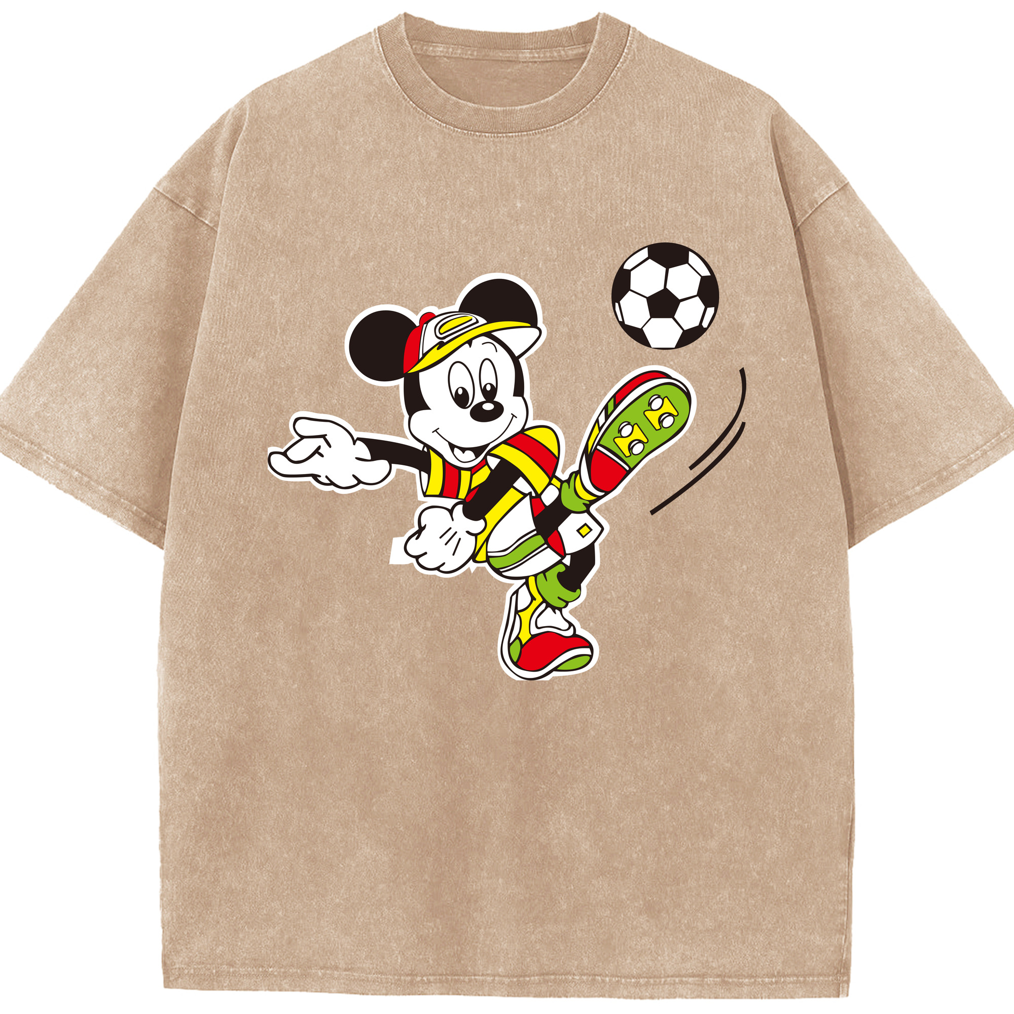 （画像用） ミッキーマウス Mickey Mouse 綿100% ヴィンテージ風 半袖Tシャツ（フロントプリント）