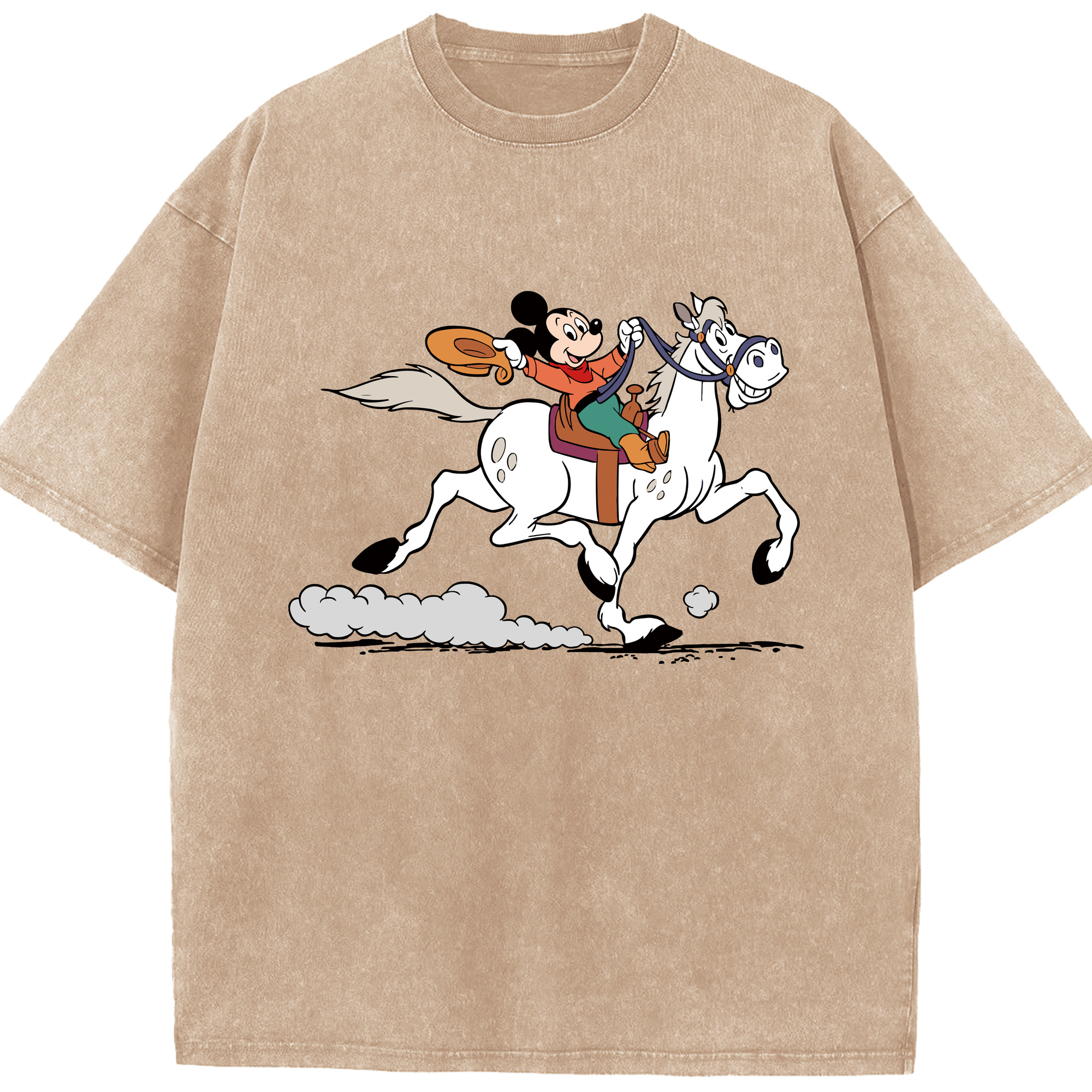 （画像用） ミッキーマウス Mickey Mouse 綿100% ヴィンテージ風 半袖Tシャツ（フロントプリント）