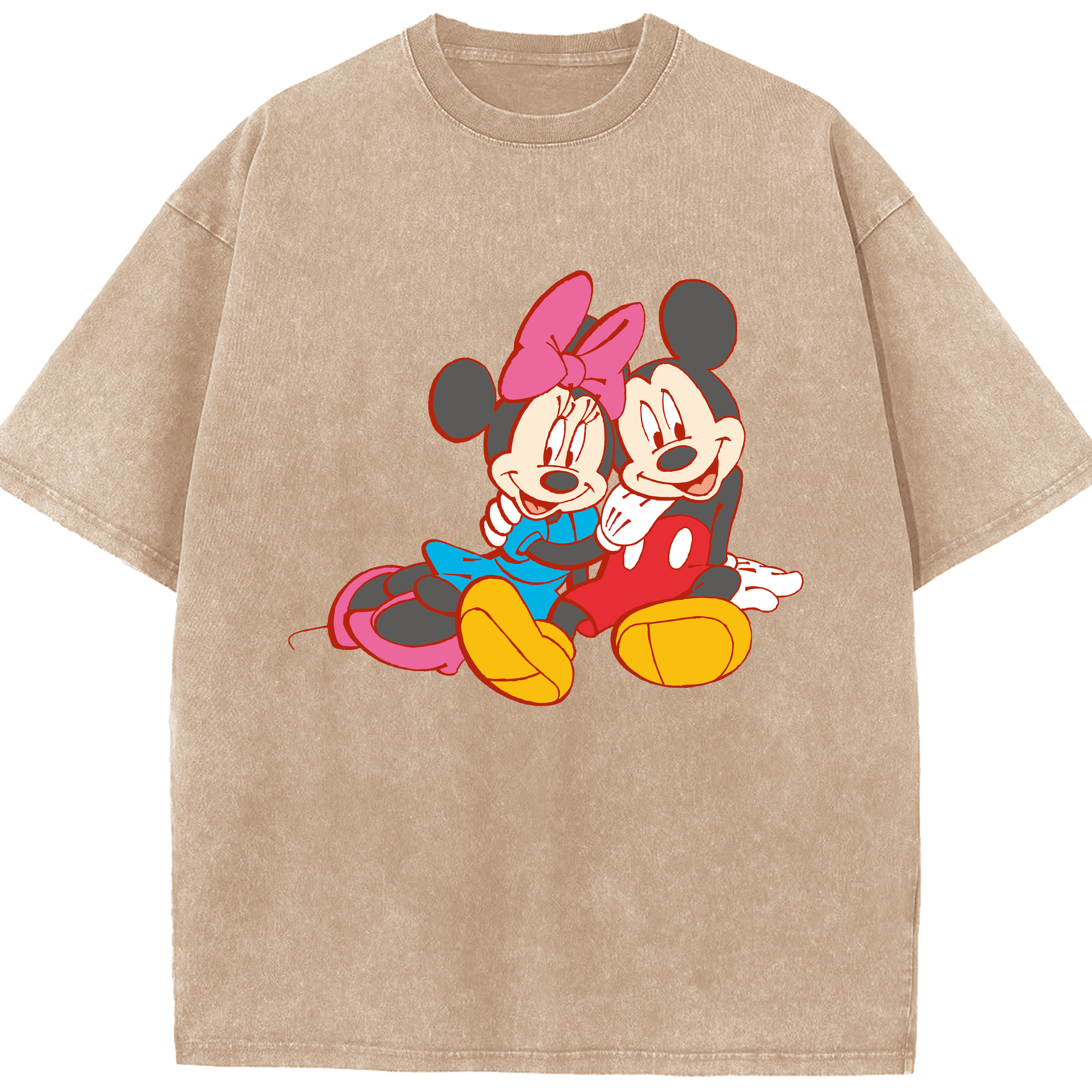 （画像用） ミッキーマウス Mickey Mouse 綿100% ヴィンテージ風 半袖Tシャツ（フロントプリント）