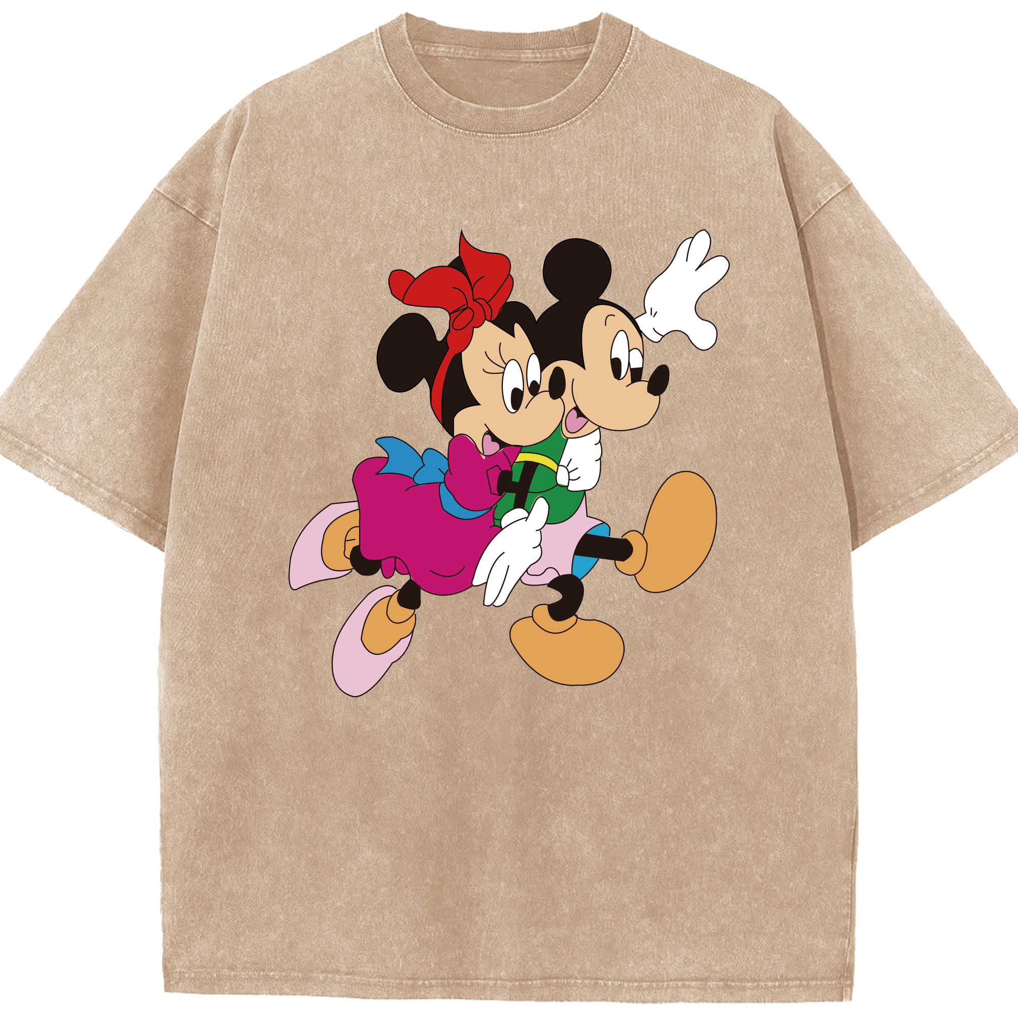 （画像用） ミッキーマウス Mickey Mouse 綿100% ヴィンテージ風 半袖Tシャツ（フロントプリント）