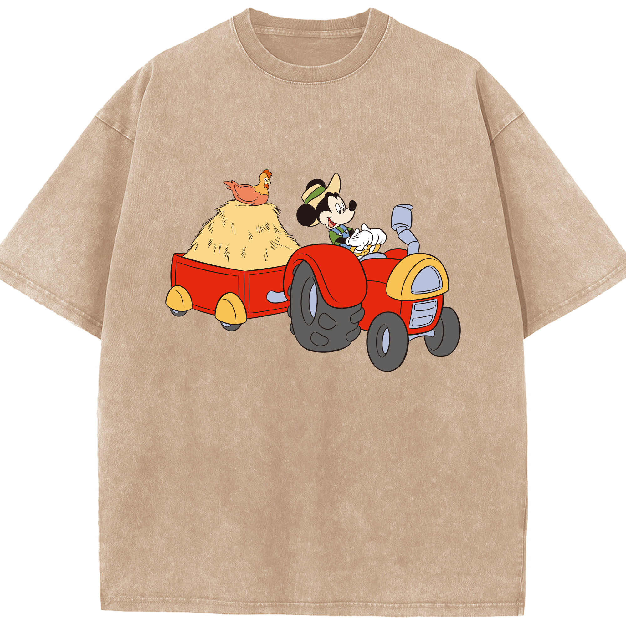 （画像用） ミッキーマウス Mickey Mouse 綿100% ヴィンテージ風 半袖Tシャツ（フロントプリント）