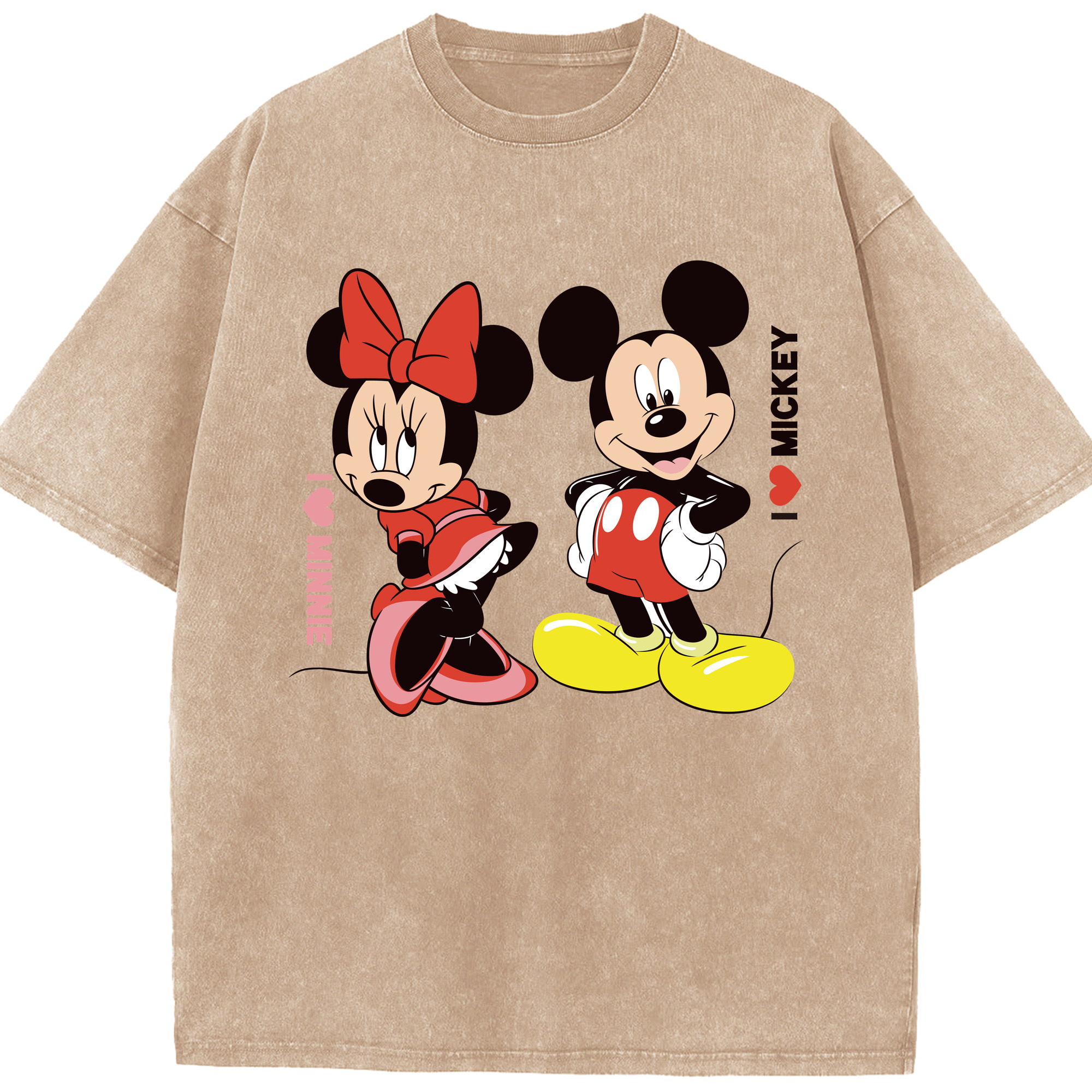 （画像用） ミッキーマウス Mickey Mouse 綿100% ヴィンテージ風 半袖Tシャツ（フロントプリント）