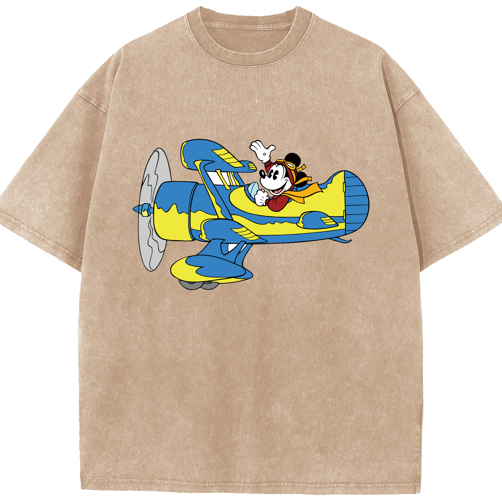 （画像用） ミッキーマウス Mickey Mouse 綿100% ヴィンテージ風 半袖Tシャツ（フロントプリント）