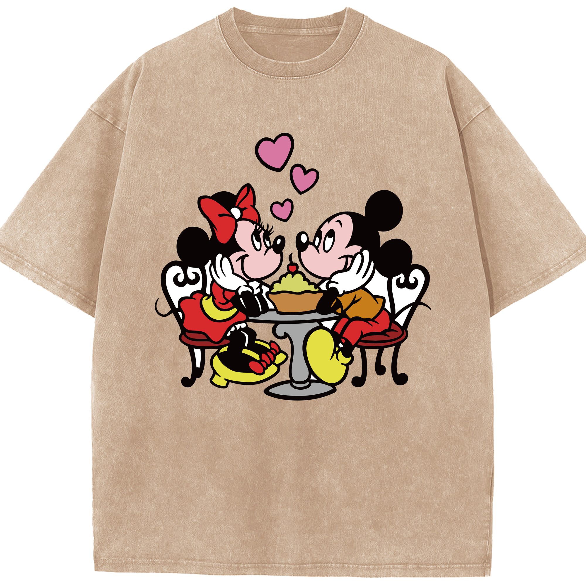 （画像用） ミッキーマウス Mickey Mouse 綿100% ヴィンテージ風 半袖Tシャツ（フロントプリント）