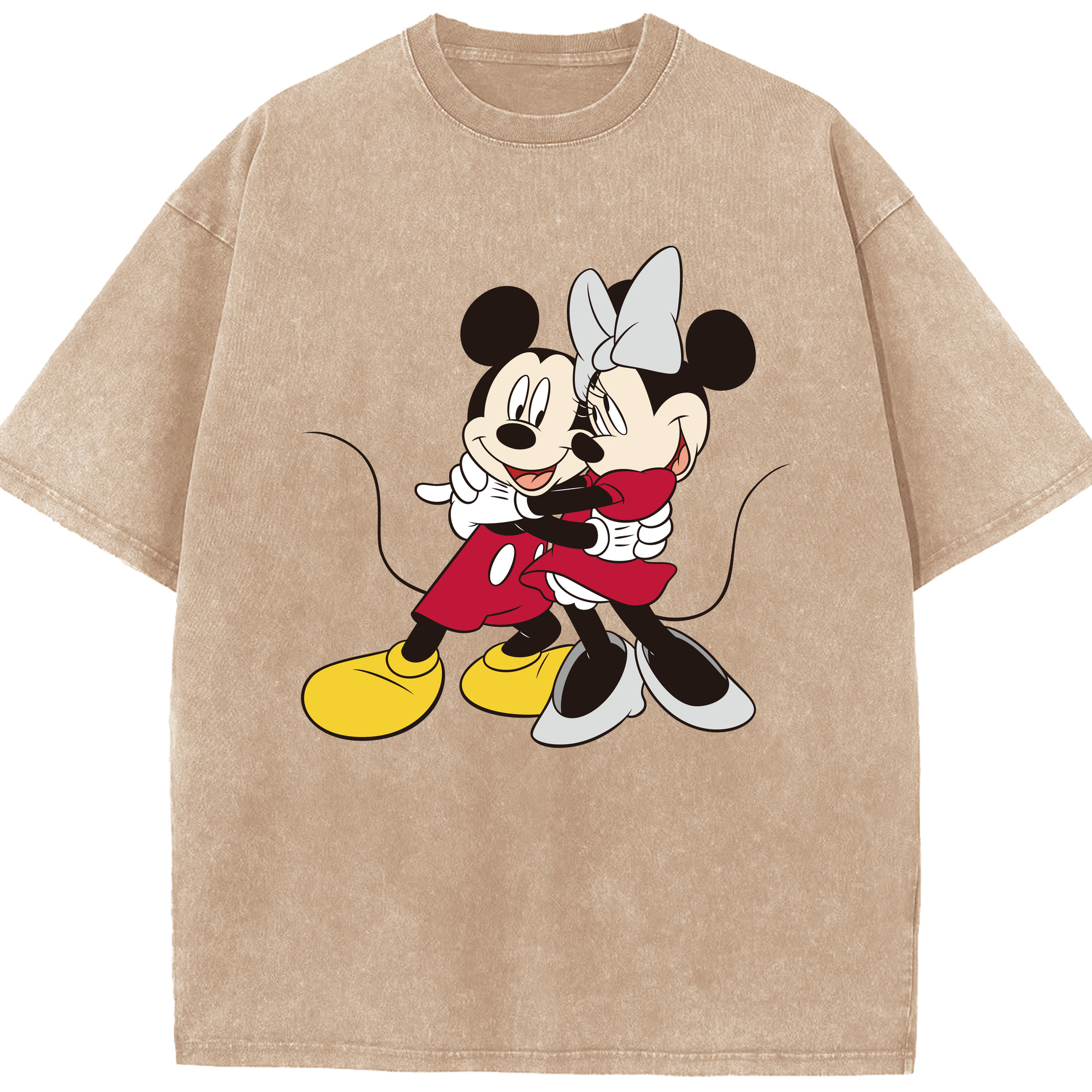 （画像用） ミッキーマウス Mickey Mouse 綿100% ヴィンテージ風 半袖Tシャツ（フロントプリント）