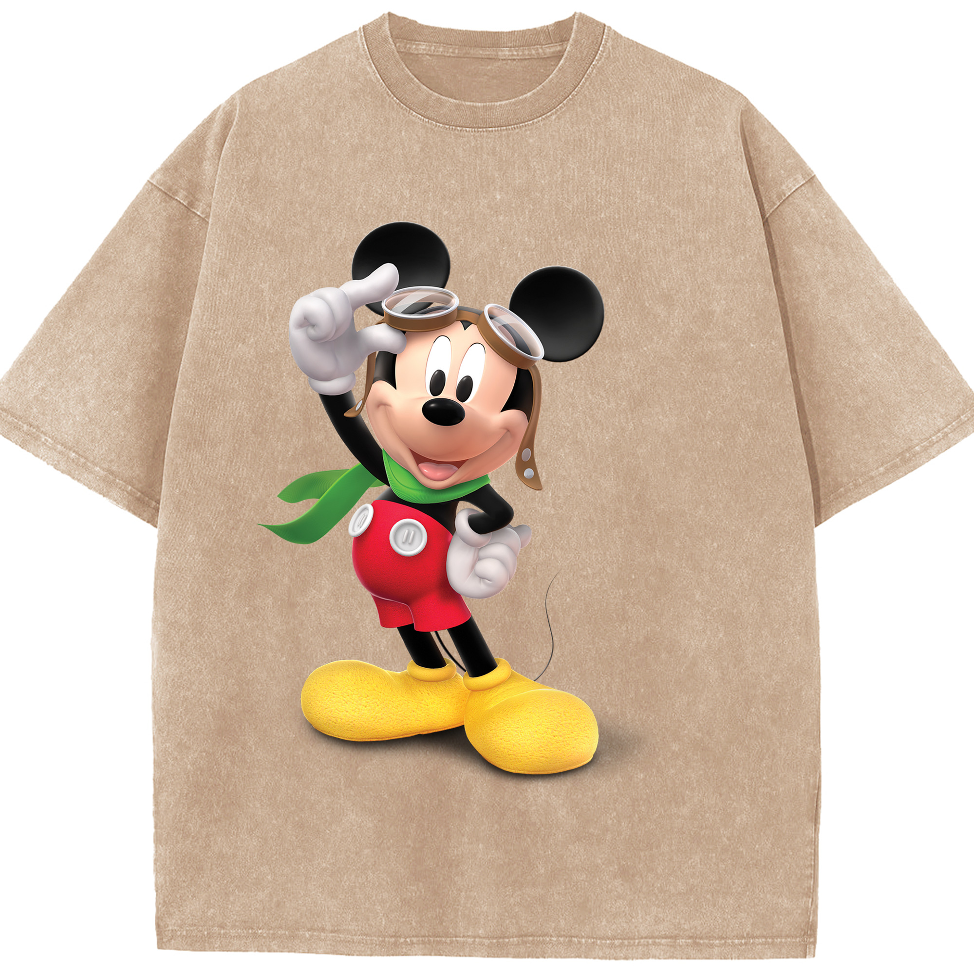 （画像用） ミッキーマウス Mickey Mouse 綿100% ヴィンテージ風 半袖Tシャツ（フロントプリント）