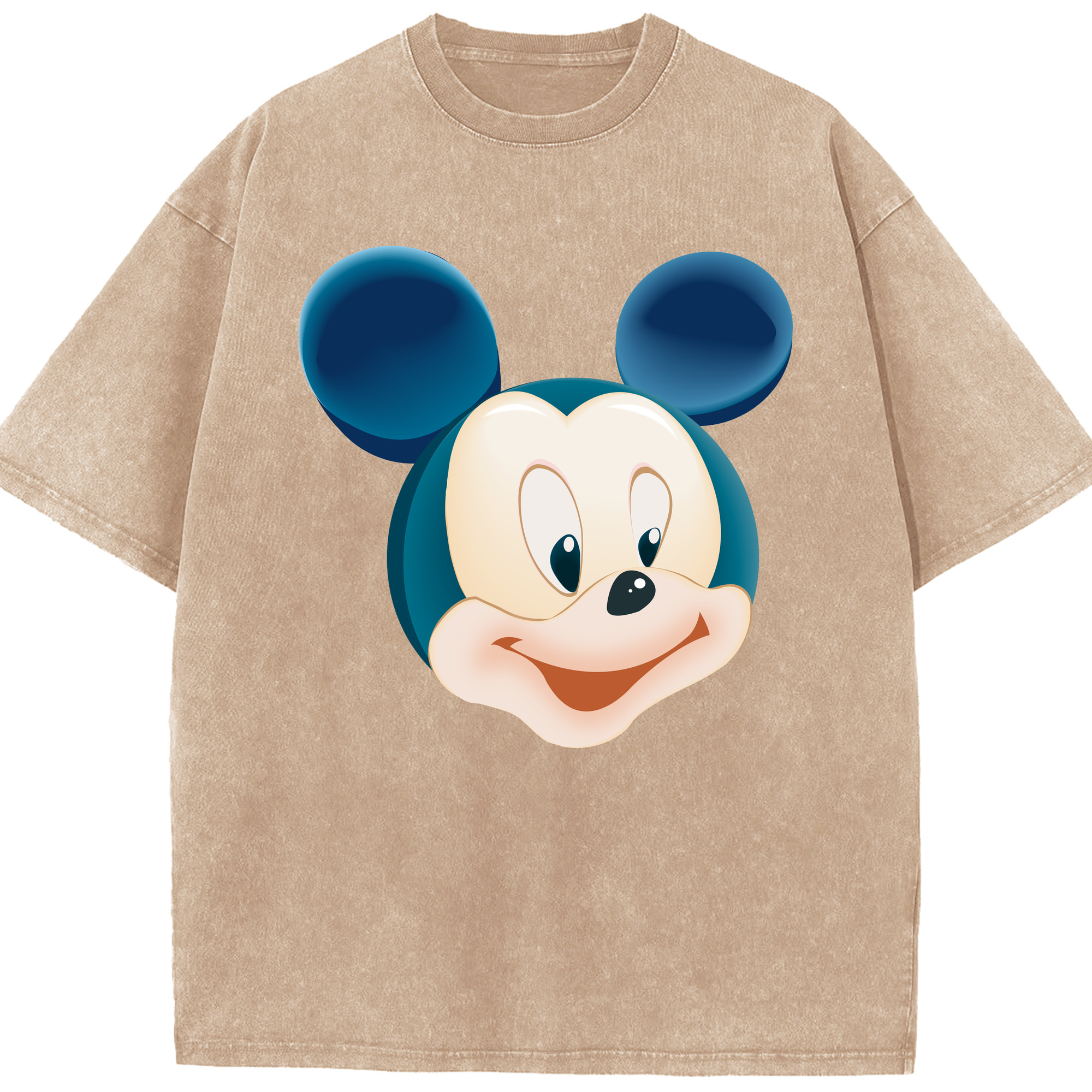 （画像用） ミッキーマウス Mickey Mouse 綿100% ヴィンテージ風 半袖Tシャツ（フロントプリント）