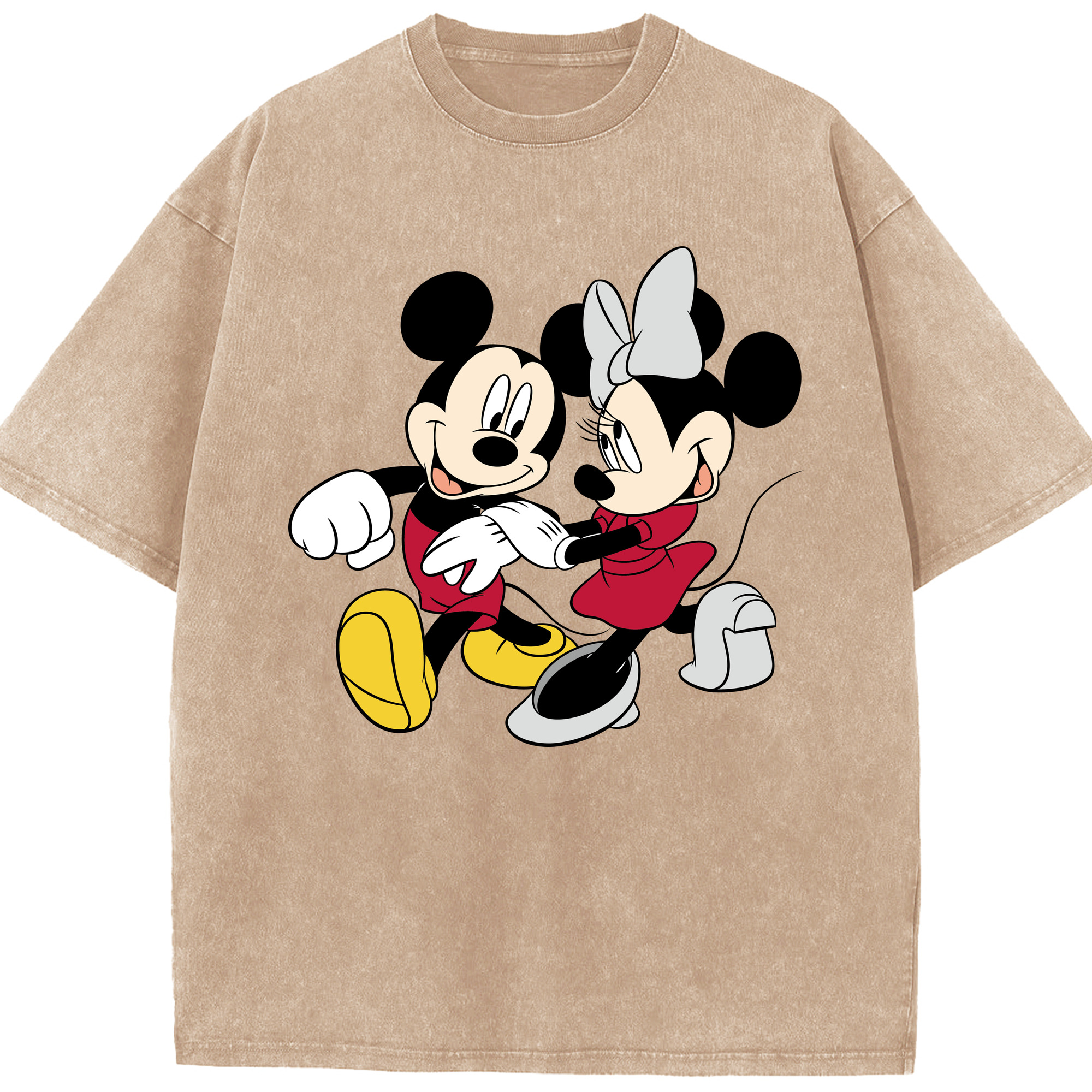 （画像用） ミッキーマウス Mickey Mouse 綿100% ヴィンテージ風 半袖Tシャツ（フロントプリント）