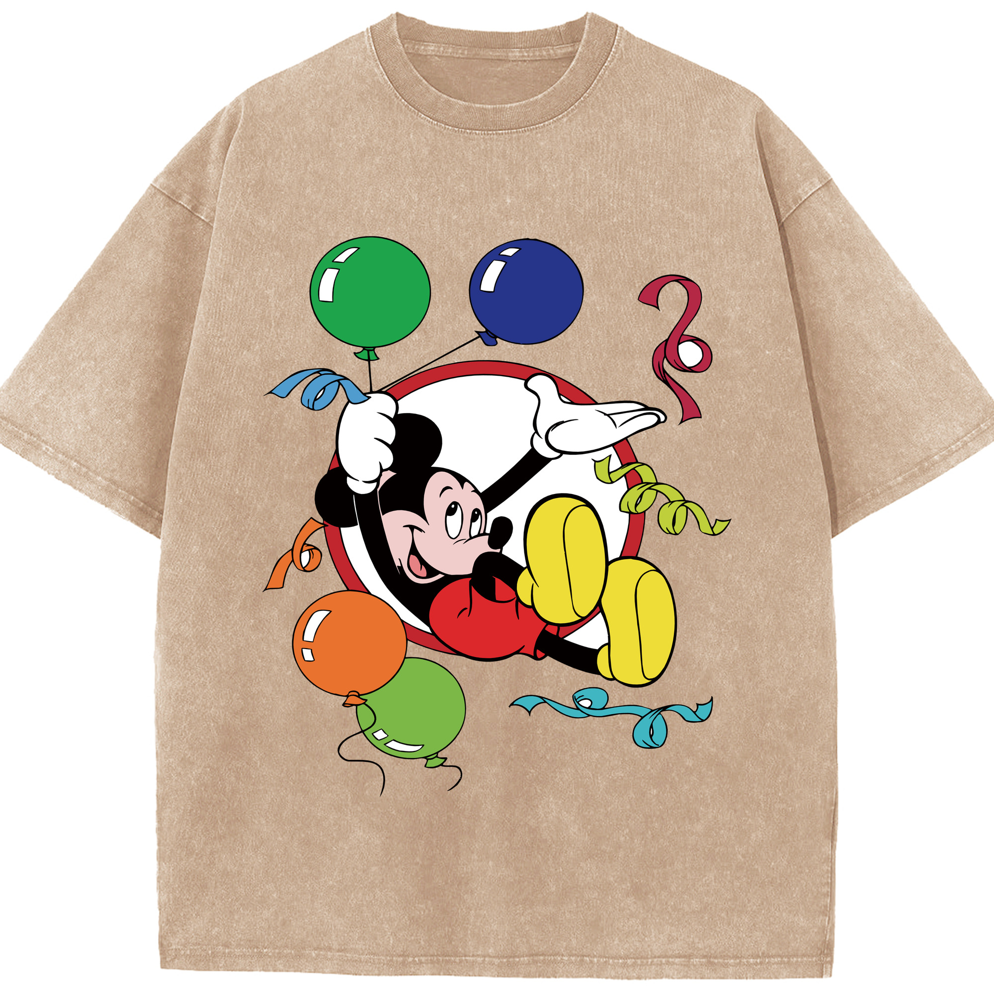 （画像用） ミッキーマウス Mickey Mouse 綿100% ヴィンテージ風 半袖Tシャツ（フロントプリント）