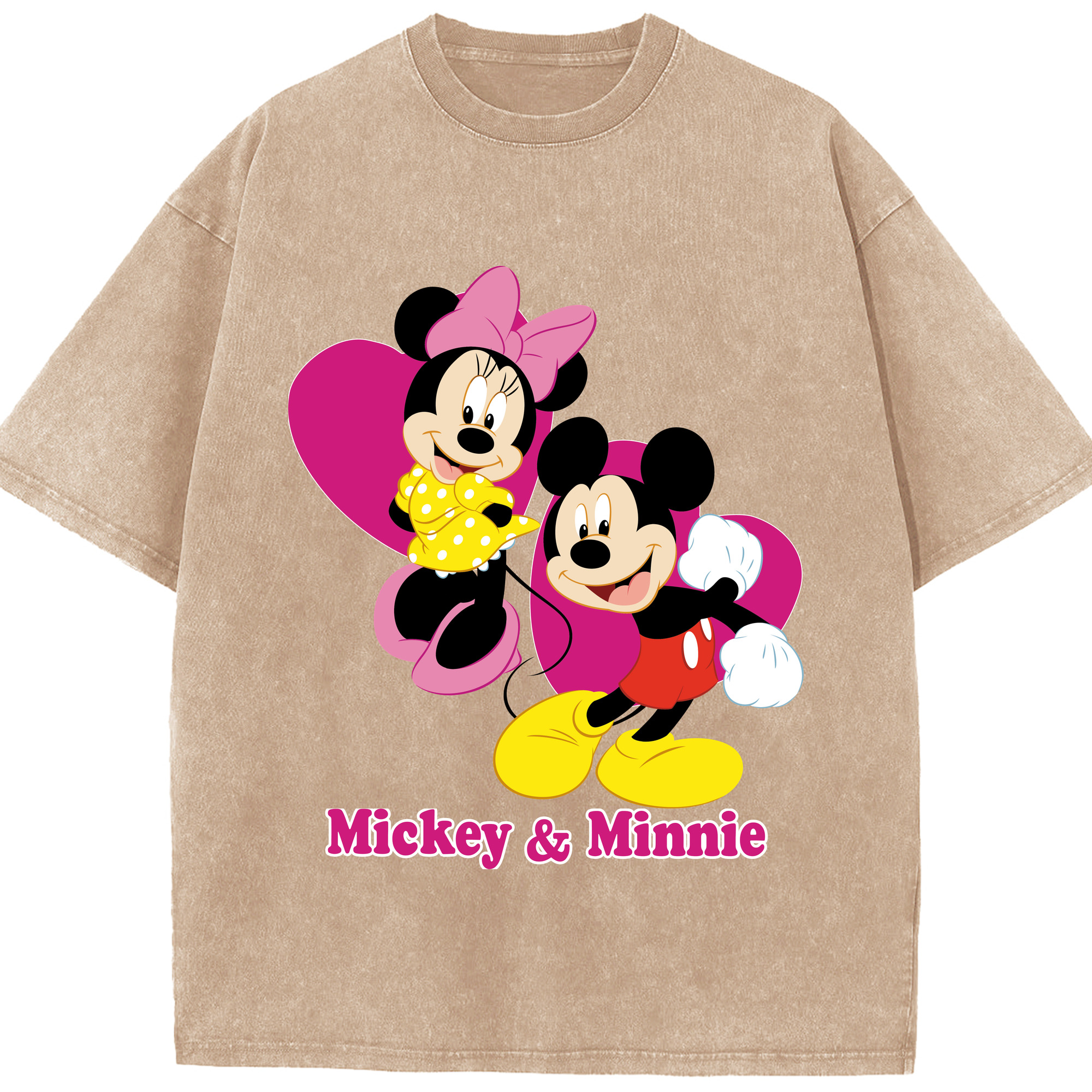 （画像用） ミッキーマウス Mickey Mouse 綿100% ヴィンテージ風 半袖Tシャツ（フロントプリント）