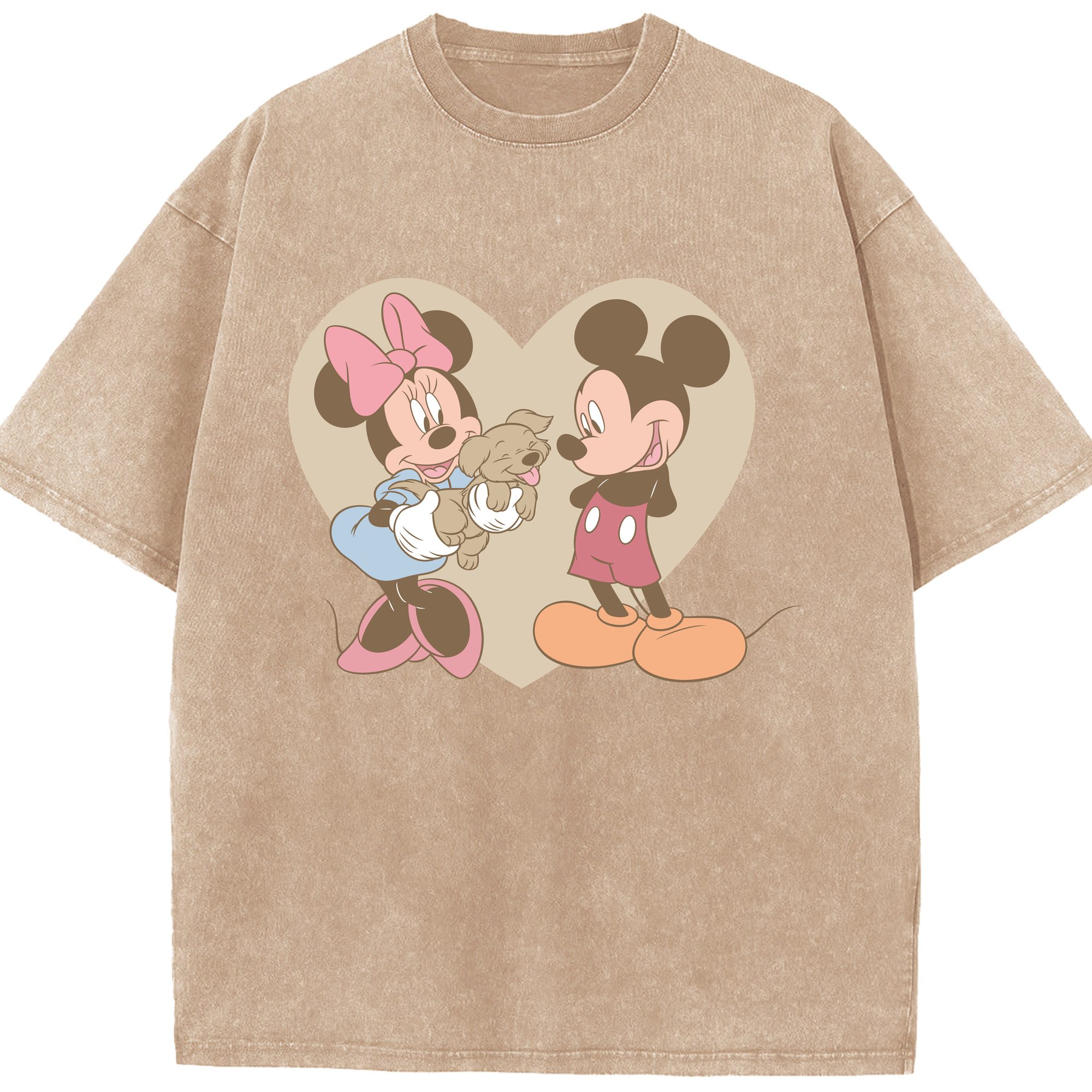 （画像用） ミッキーマウス Mickey Mouse 綿100% ヴィンテージ風 半袖Tシャツ（フロントプリント）