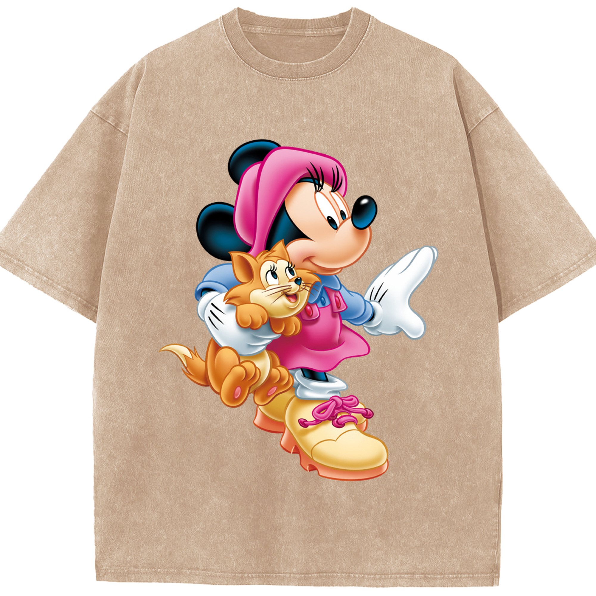 （画像用） ミッキーマウス Mickey Mouse 綿100% ヴィンテージ風 半袖Tシャツ（フロントプリント）