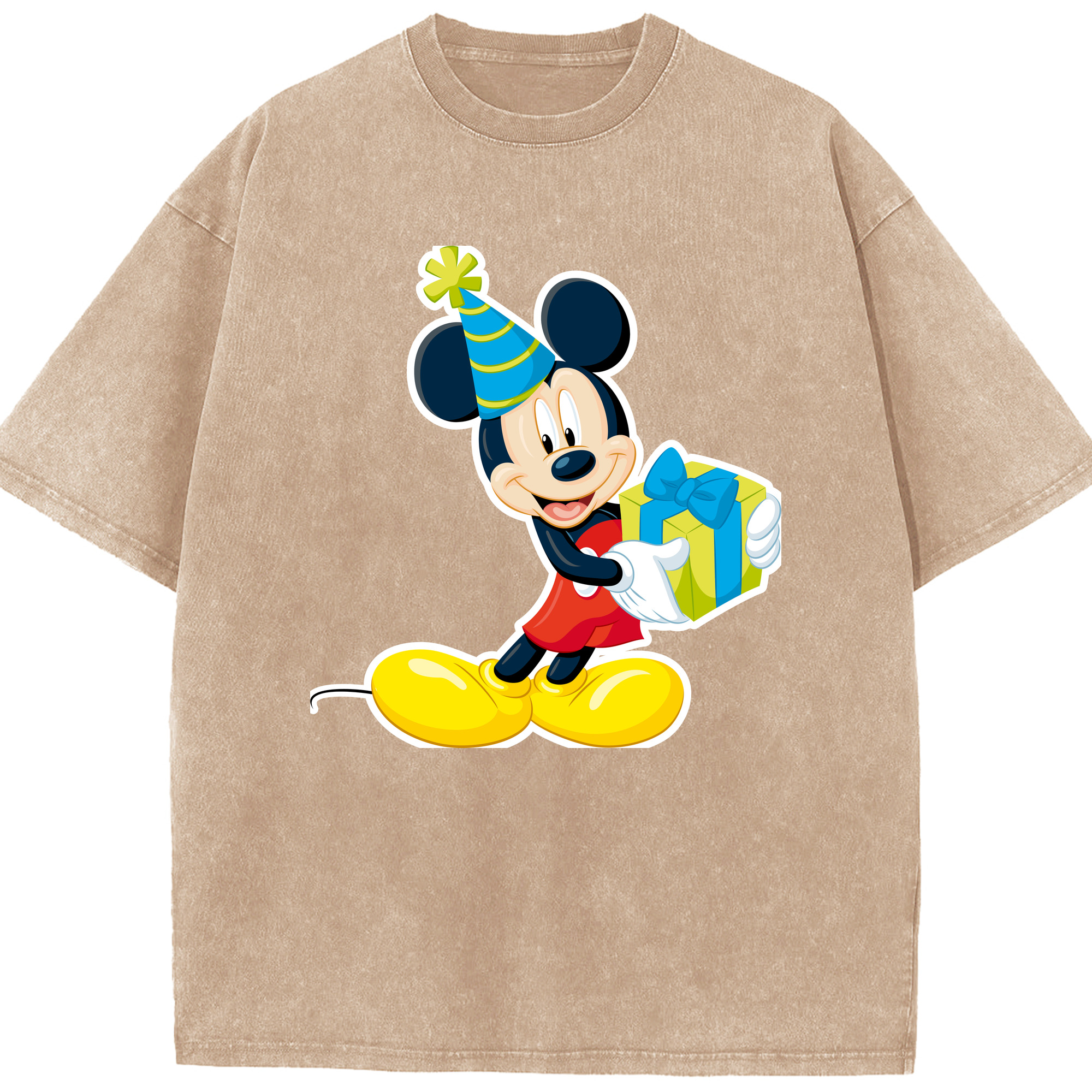 （画像用） ミッキーマウス Mickey Mouse 綿100% ヴィンテージ風 半袖Tシャツ（フロントプリント）