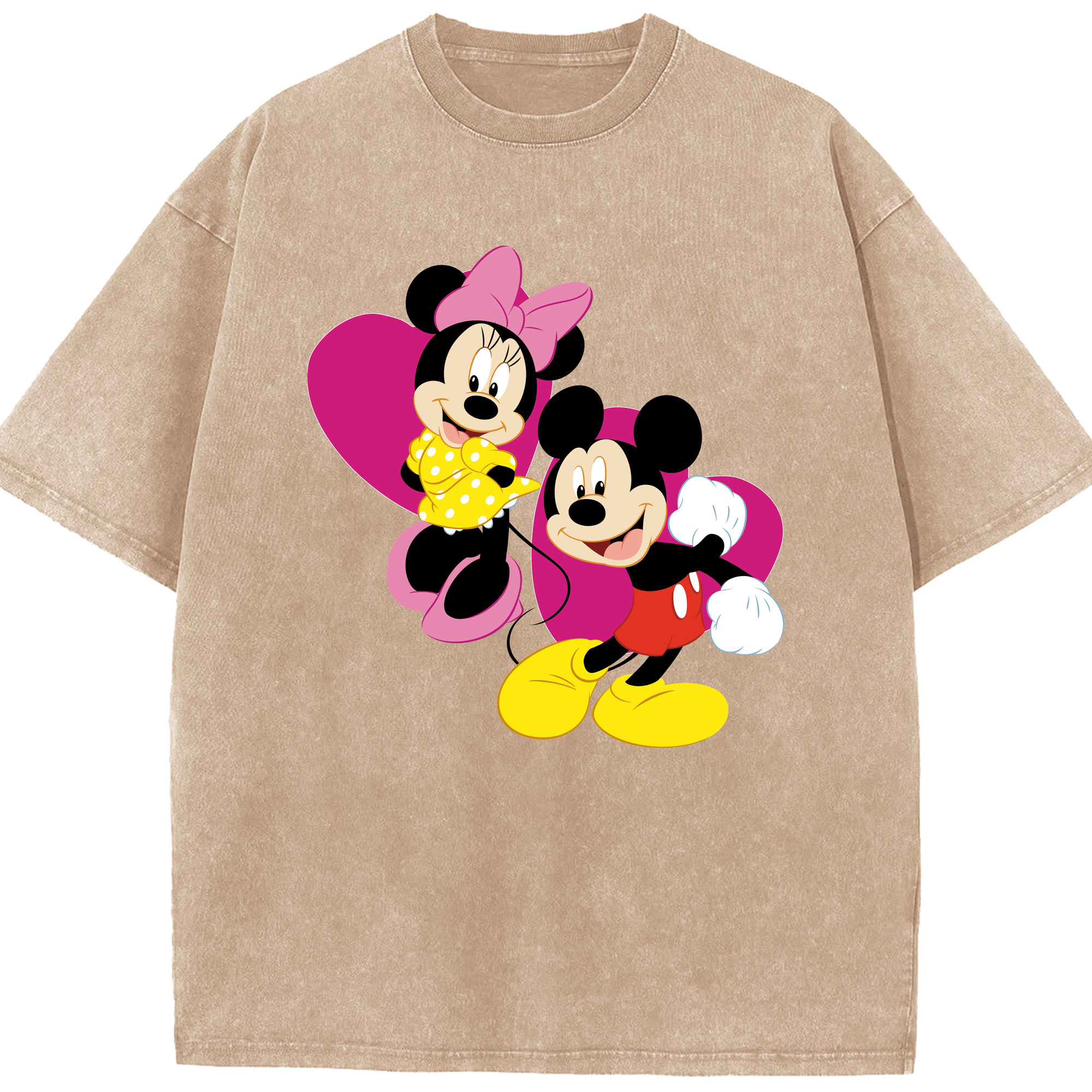（画像用） ミッキーマウス Mickey Mouse 綿100% ヴィンテージ風 半袖Tシャツ（フロントプリント）