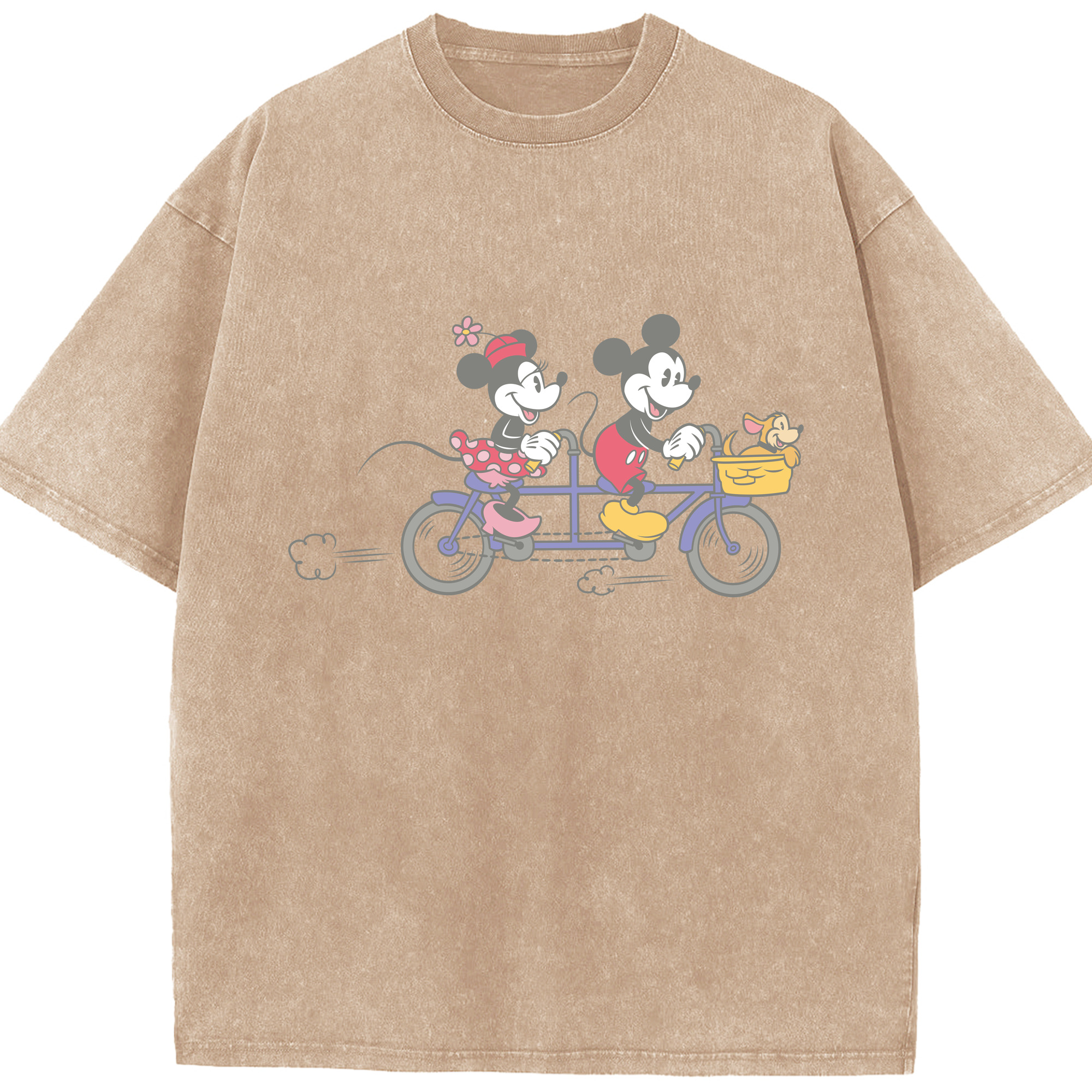 （画像用） ミッキーマウス Mickey Mouse 綿100% ヴィンテージ風 半袖Tシャツ（フロントプリント）