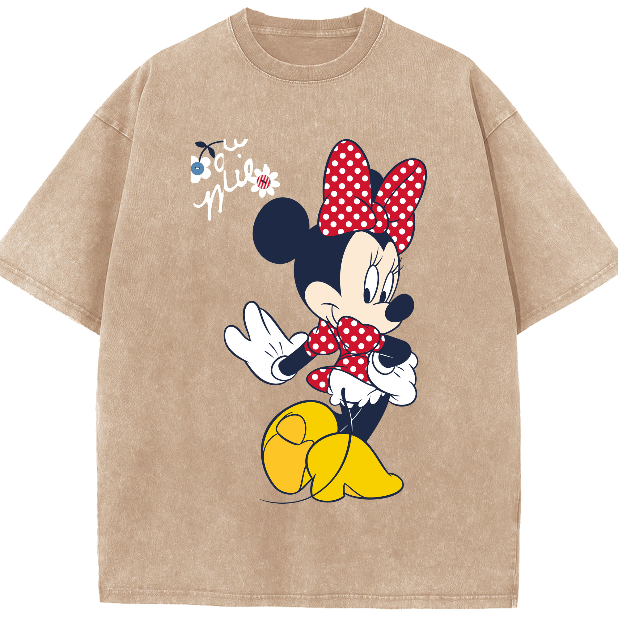（画像用） ミッキーマウス Mickey Mouse 綿100% ヴィンテージ風 半袖Tシャツ（フロントプリント）