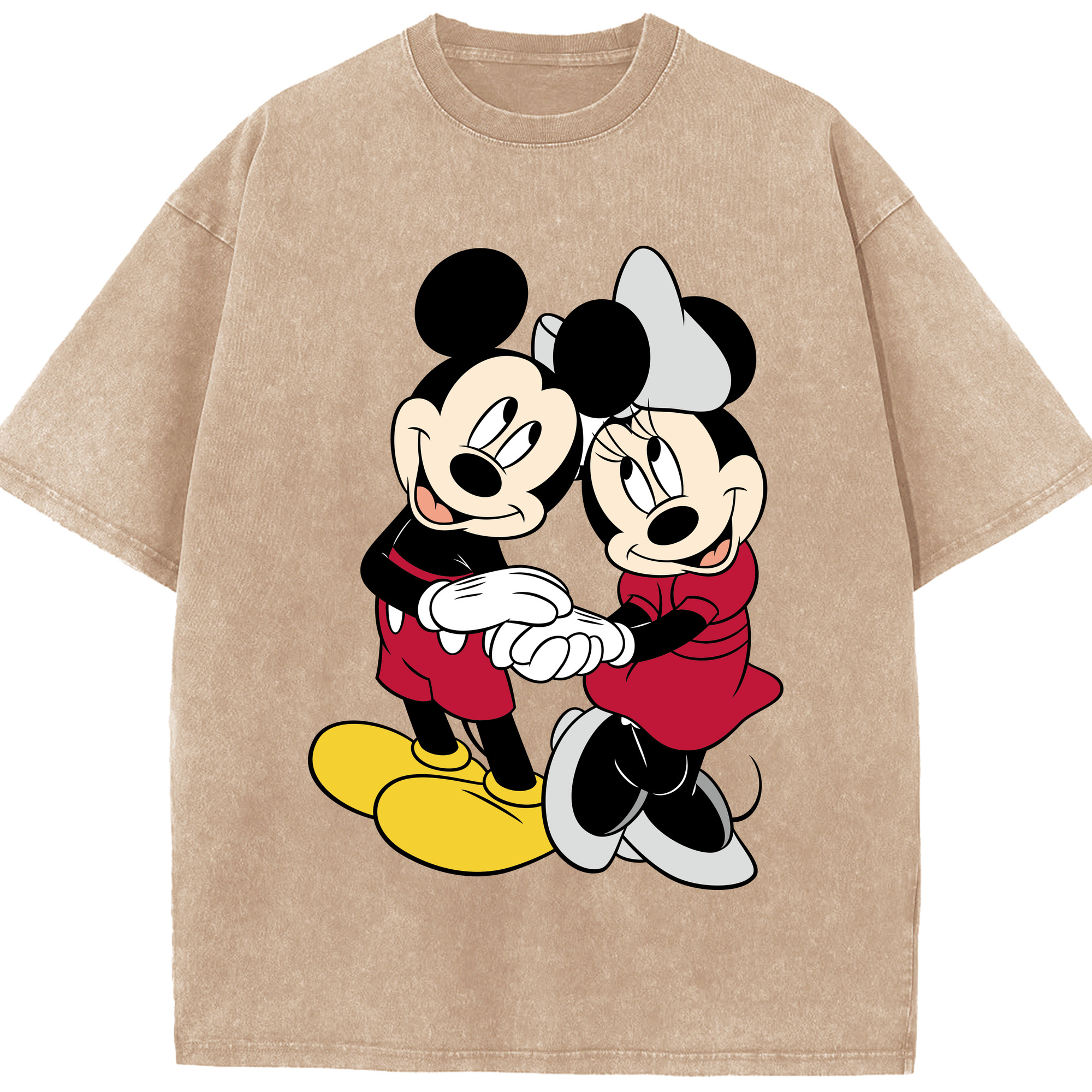 （画像用） ミッキーマウス Mickey Mouse 綿100% ヴィンテージ風 半袖Tシャツ（フロントプリント）