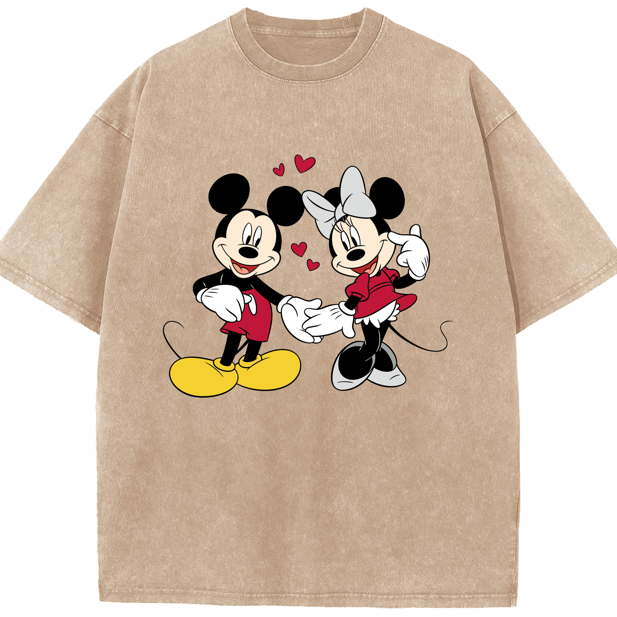 （画像用） ミッキーマウス Mickey Mouse 綿100% ヴィンテージ風 半袖Tシャツ（フロントプリント）