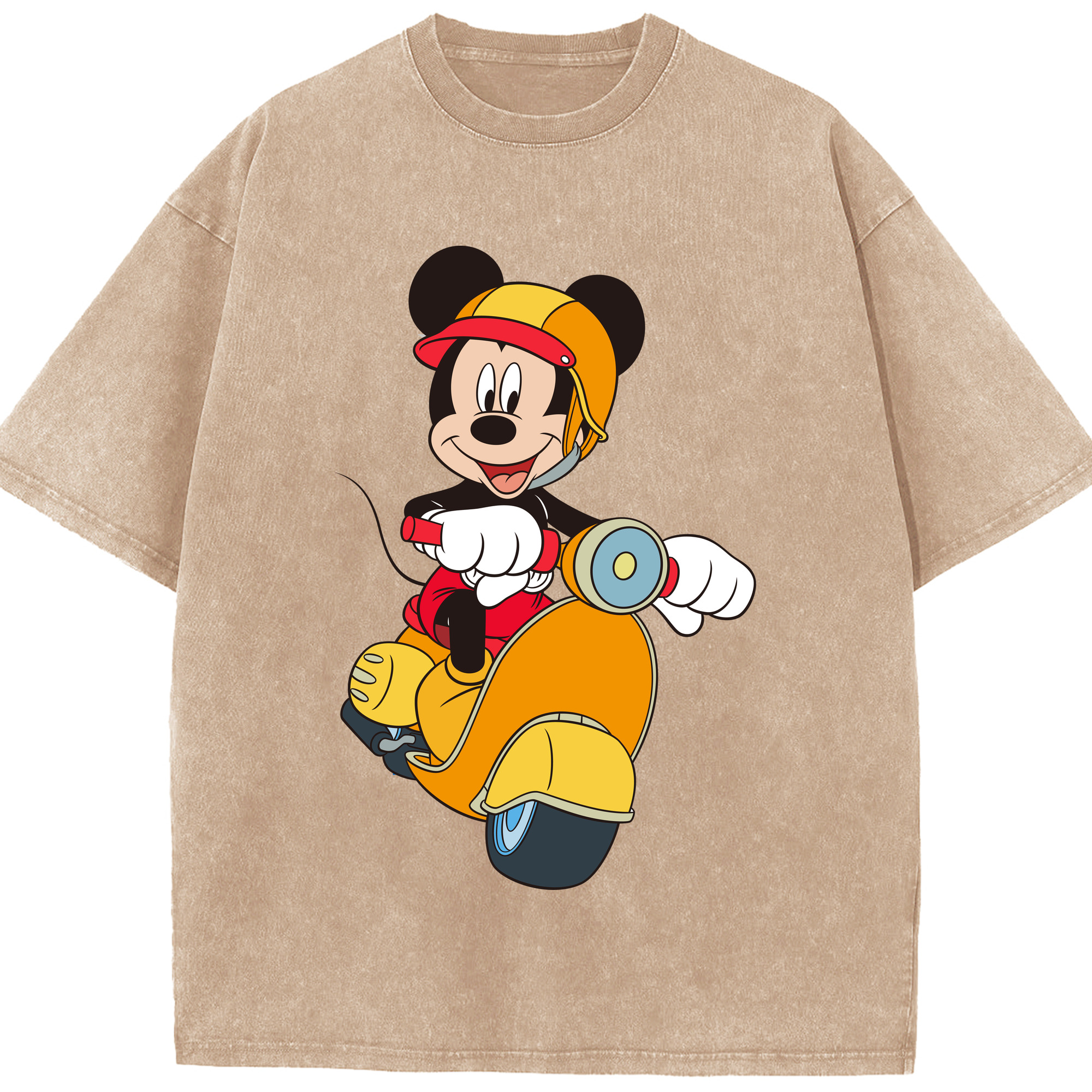 （画像用） ミッキーマウス Mickey Mouse 綿100% ヴィンテージ風 半袖Tシャツ（フロントプリント）