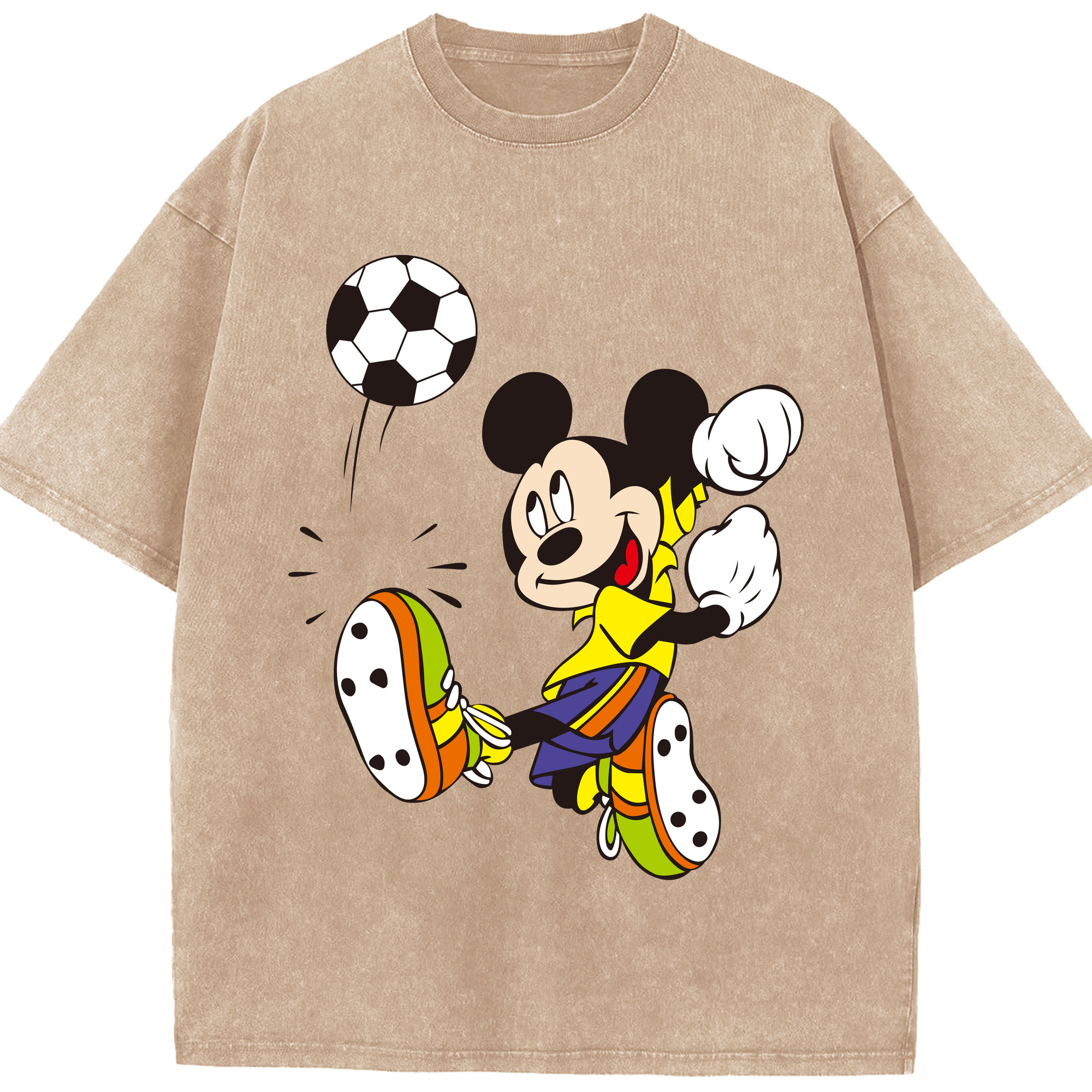 （画像用） ミッキーマウス Mickey Mouse 綿100% ヴィンテージ風 半袖Tシャツ（フロントプリント）