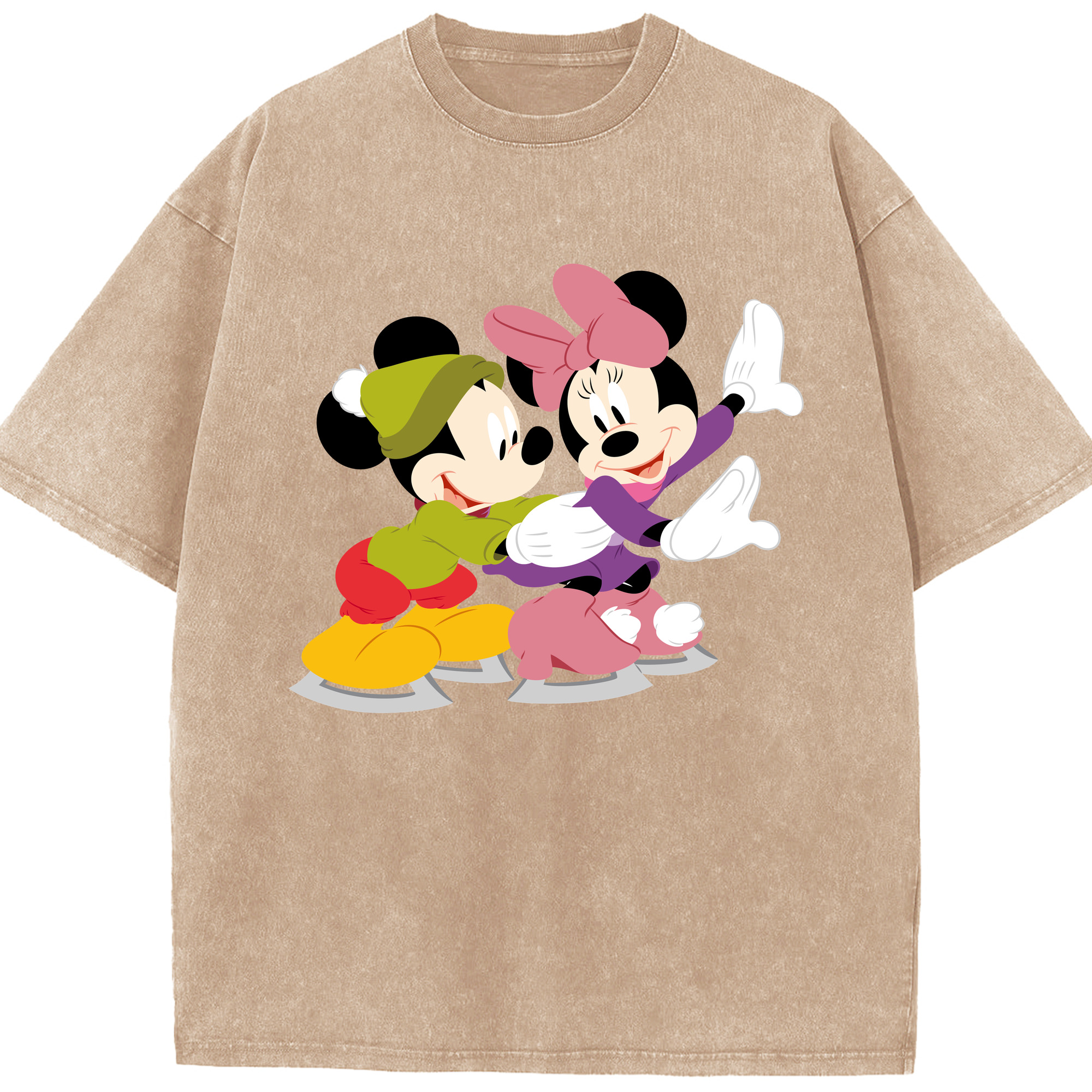 （画像用） ミッキーマウス Mickey Mouse 綿100% ヴィンテージ風 半袖Tシャツ（フロントプリント）