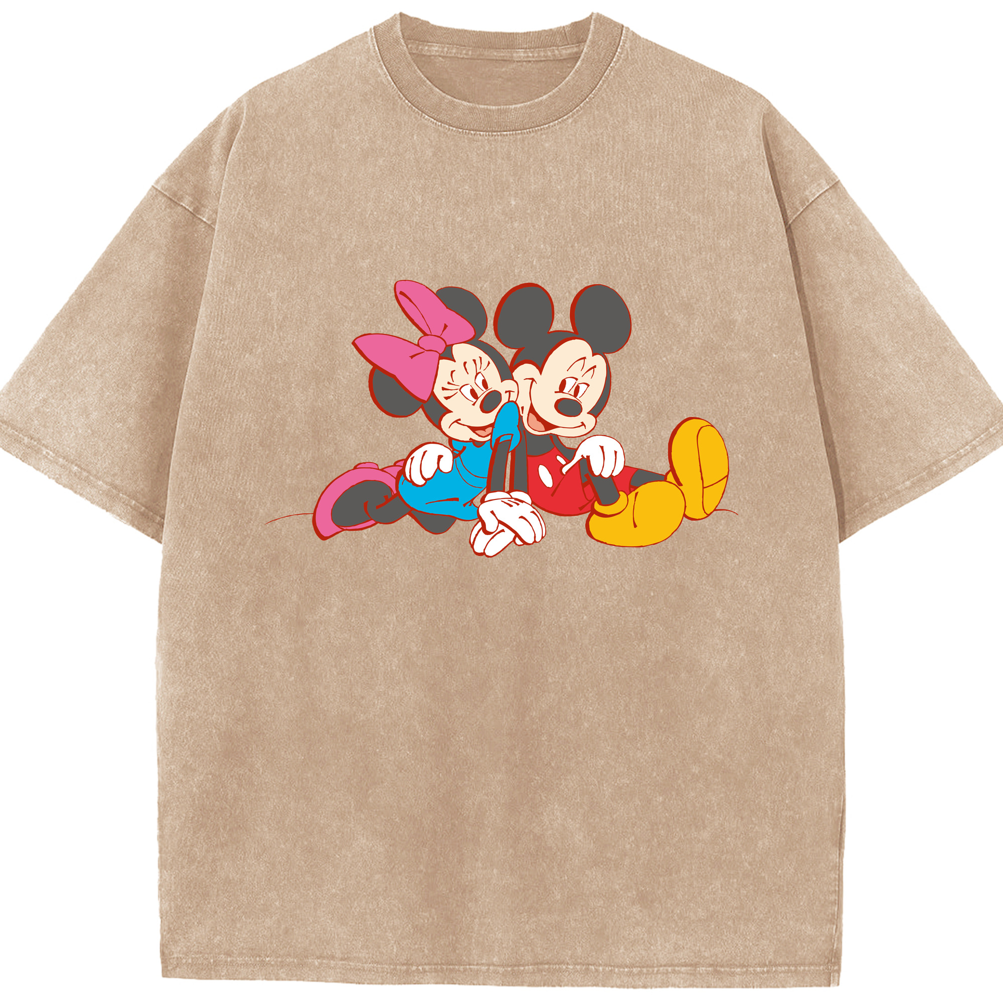 （画像用） ミッキーマウス Mickey Mouse 綿100% ヴィンテージ風 半袖Tシャツ（フロントプリント）