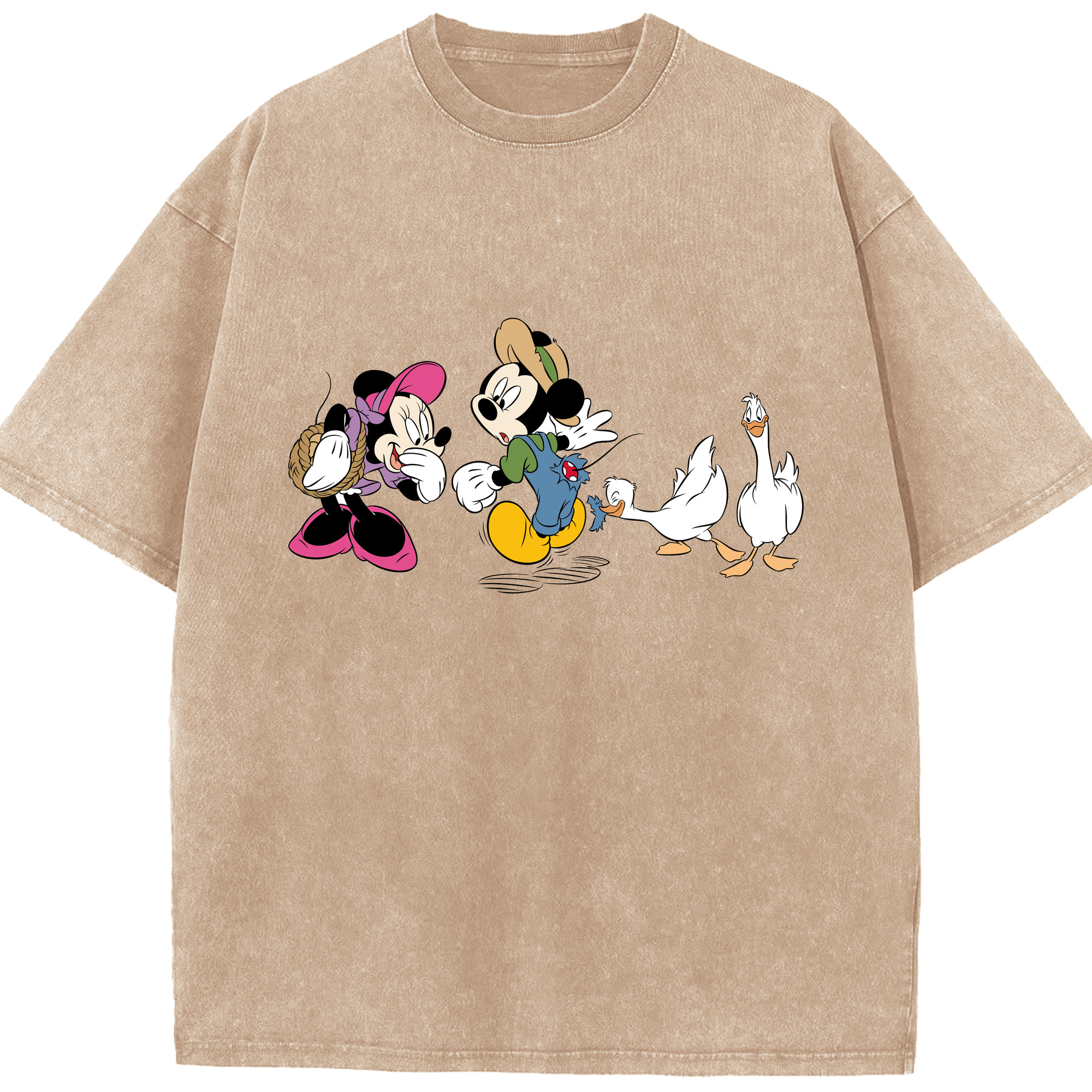 （画像用） ミッキーマウス Mickey Mouse 綿100% ヴィンテージ風 半袖Tシャツ（フロントプリント）