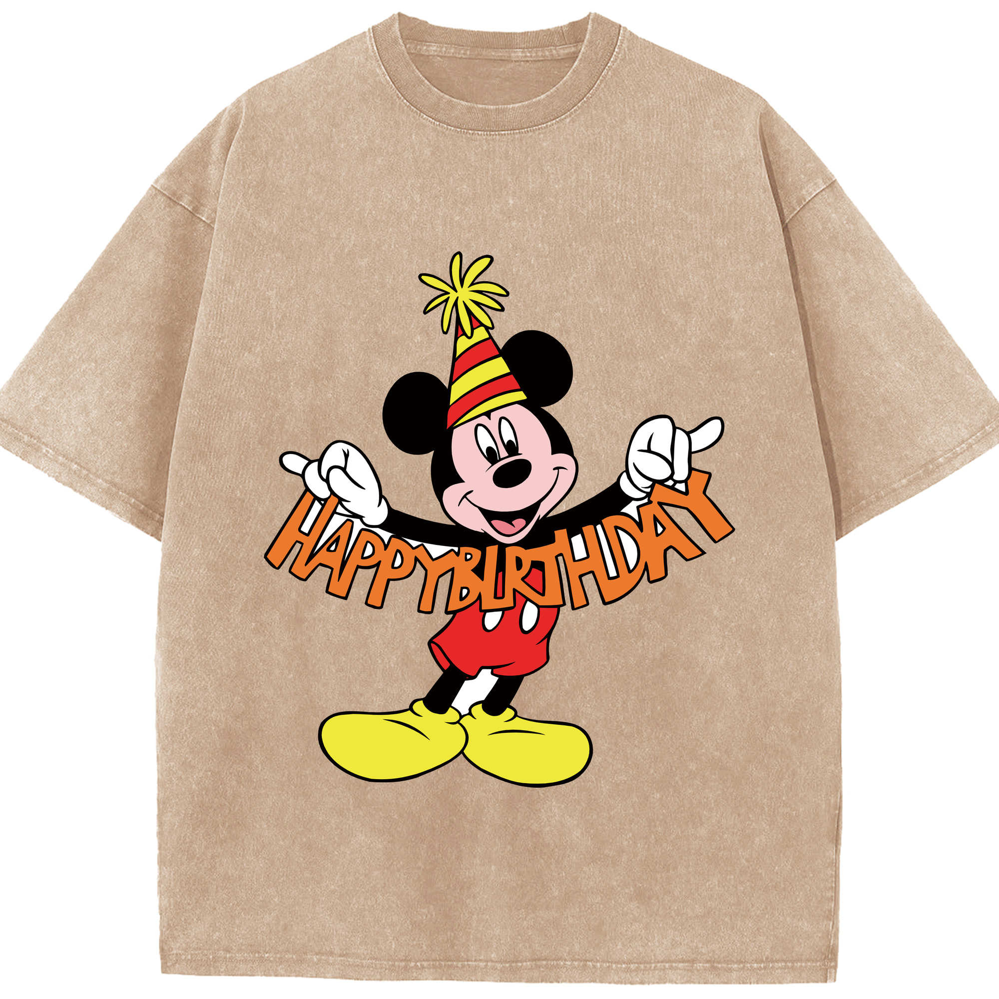 （画像用） ミッキーマウス Mickey Mouse 綿100% ヴィンテージ風 半袖Tシャツ（フロントプリント）