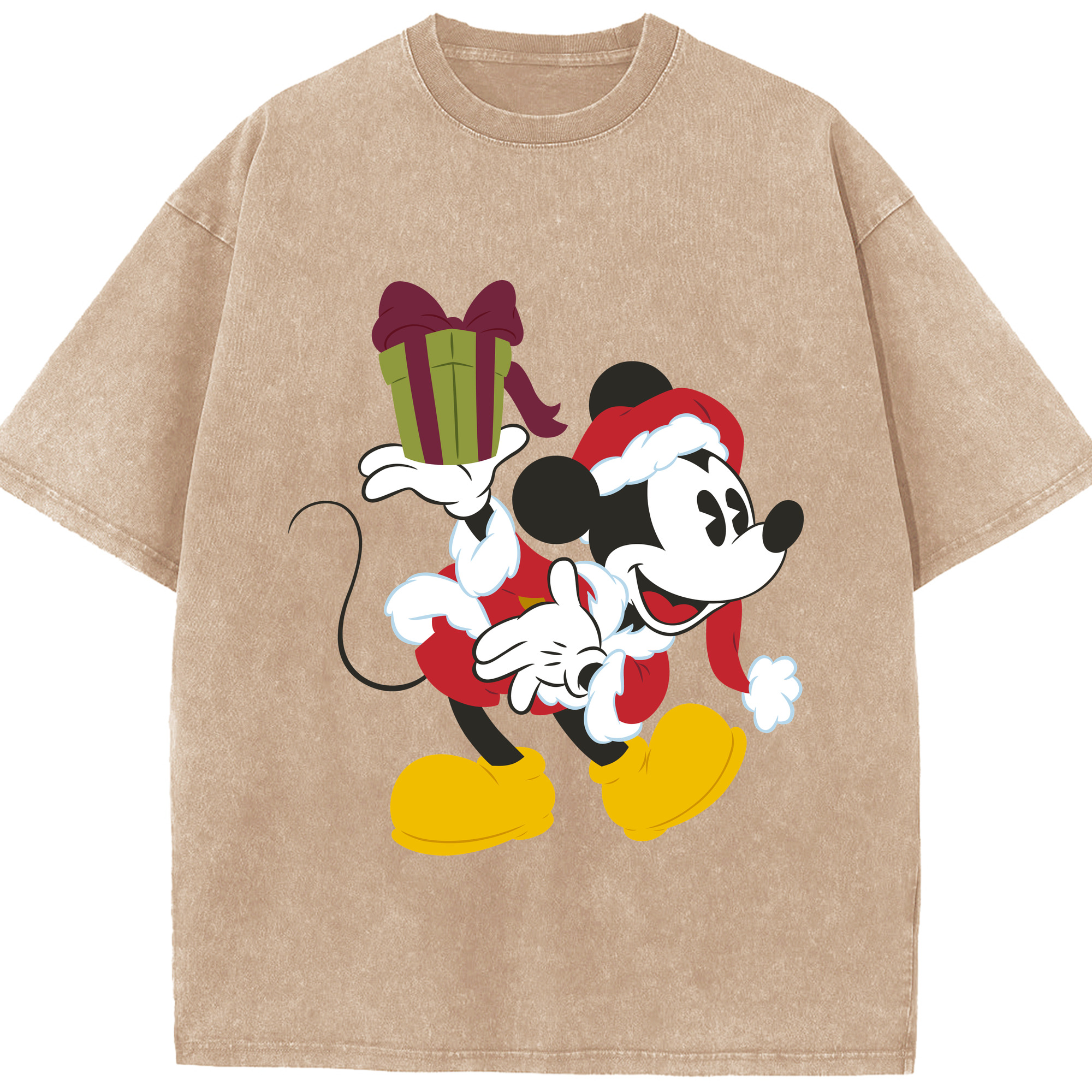 （画像用） ミッキーマウス Mickey Mouse 綿100% ヴィンテージ風 半袖Tシャツ（フロントプリント）