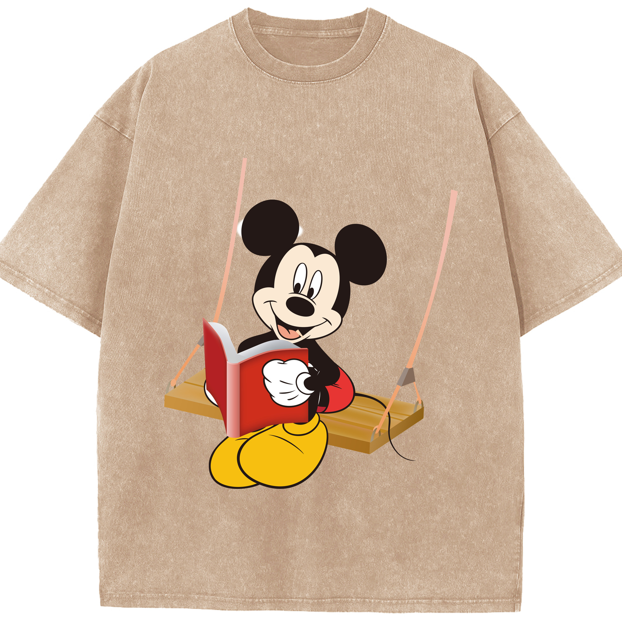 （画像用） ミッキーマウス Mickey Mouse 綿100% ヴィンテージ風 半袖Tシャツ（フロントプリント）