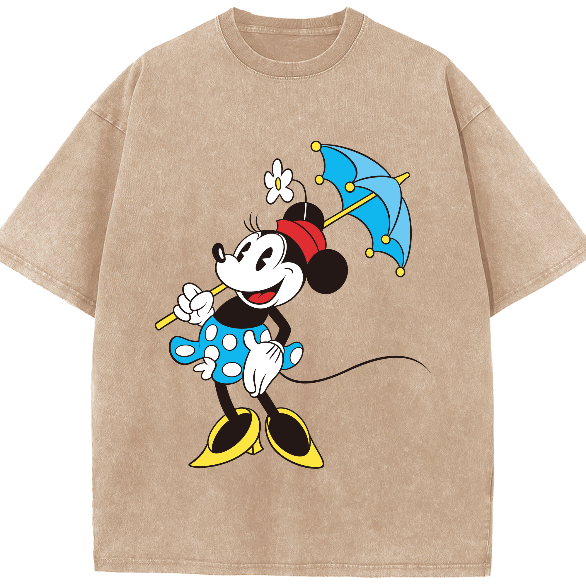 （画像用） ミッキーマウス Mickey Mouse 綿100% ヴィンテージ風 半袖Tシャツ（フロントプリント）