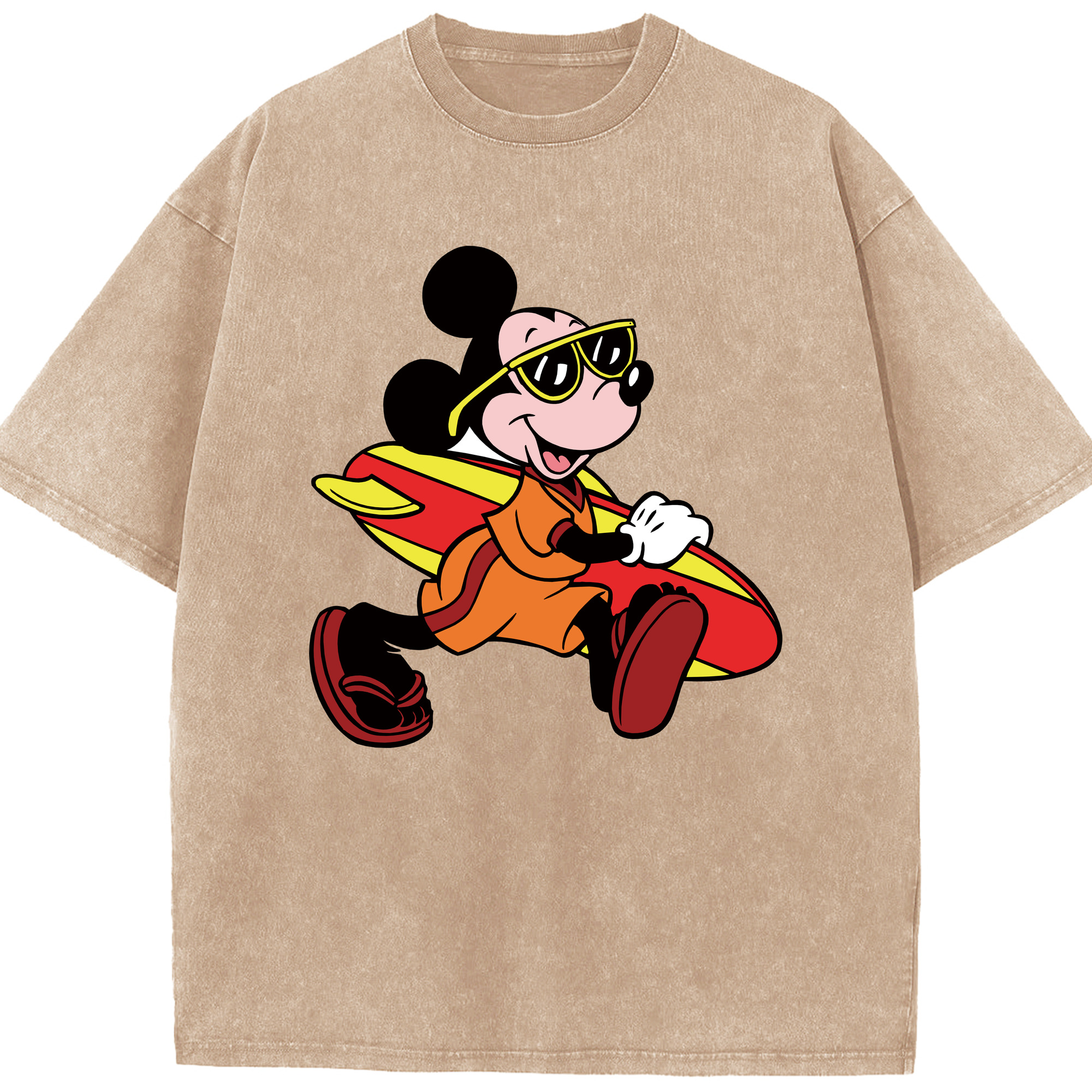 （画像用） ミッキーマウス Mickey Mouse 綿100% ヴィンテージ風 半袖Tシャツ（フロントプリント）