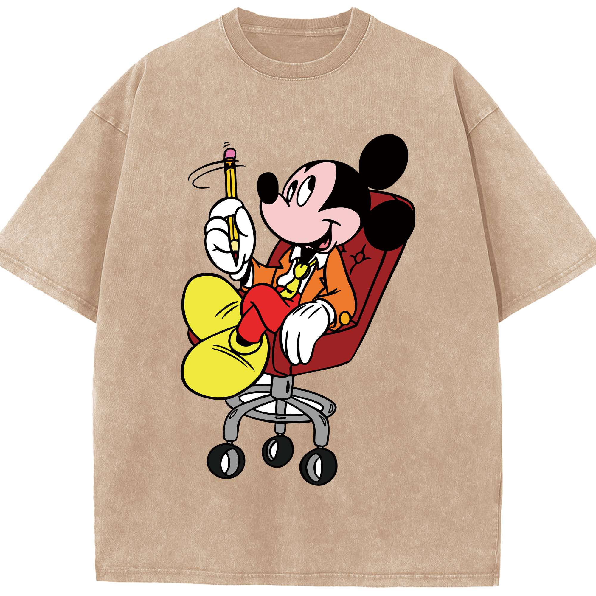（画像用） ミッキーマウス Mickey Mouse 綿100% ヴィンテージ風 半袖Tシャツ（フロントプリント）