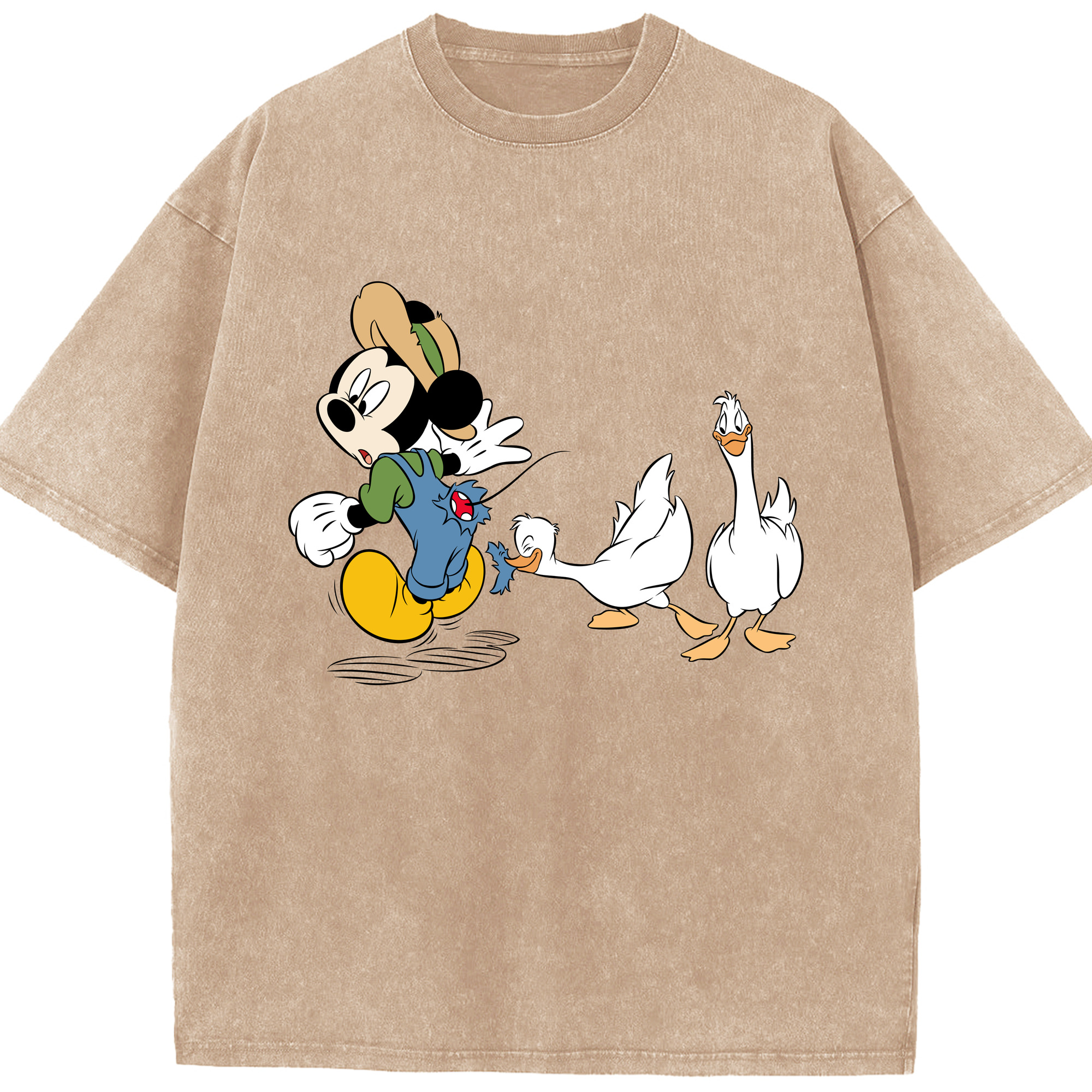 （画像用） ミッキーマウス Mickey Mouse 綿100% ヴィンテージ風 半袖Tシャツ（フロントプリント）