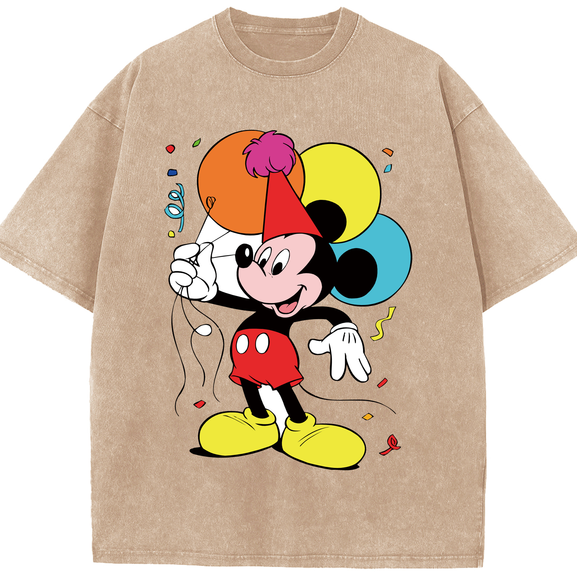 （画像用） ミッキーマウス Mickey Mouse 綿100% ヴィンテージ風 半袖Tシャツ（フロントプリント）