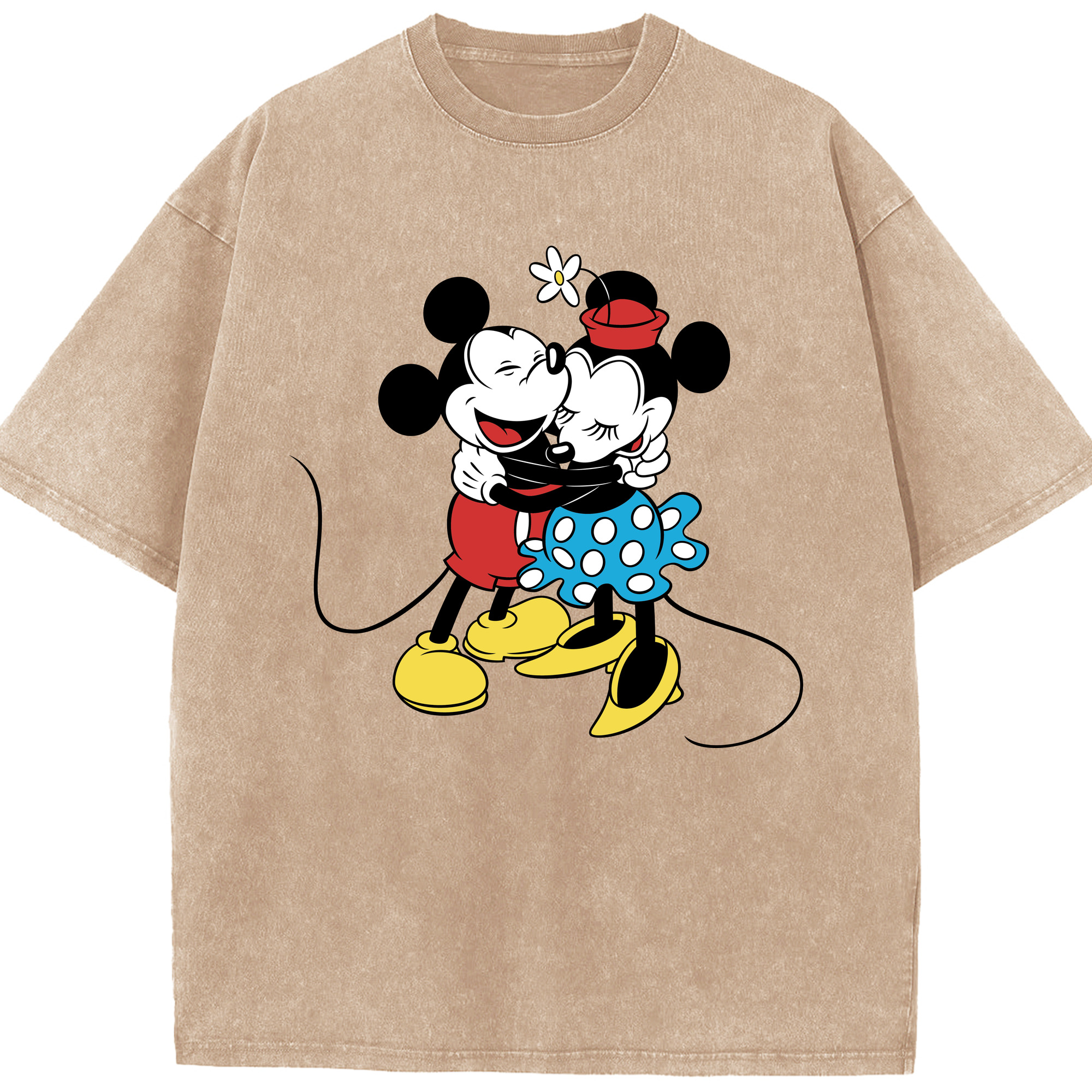 （画像用） ミッキーマウス Mickey Mouse 綿100% ヴィンテージ風 半袖Tシャツ（フロントプリント）