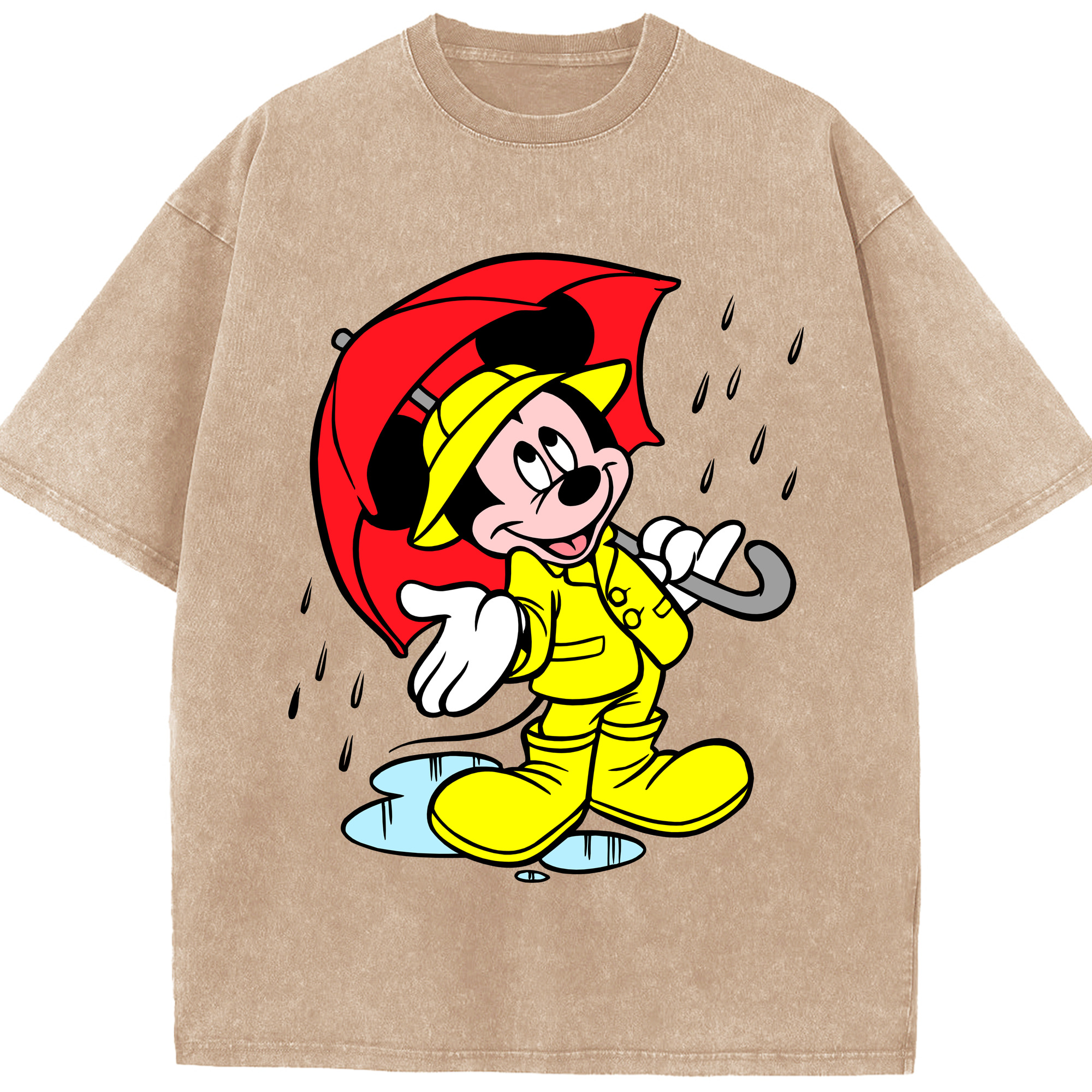 （画像用） ミッキーマウス Mickey Mouse 綿100% ヴィンテージ風 半袖Tシャツ（フロントプリント）