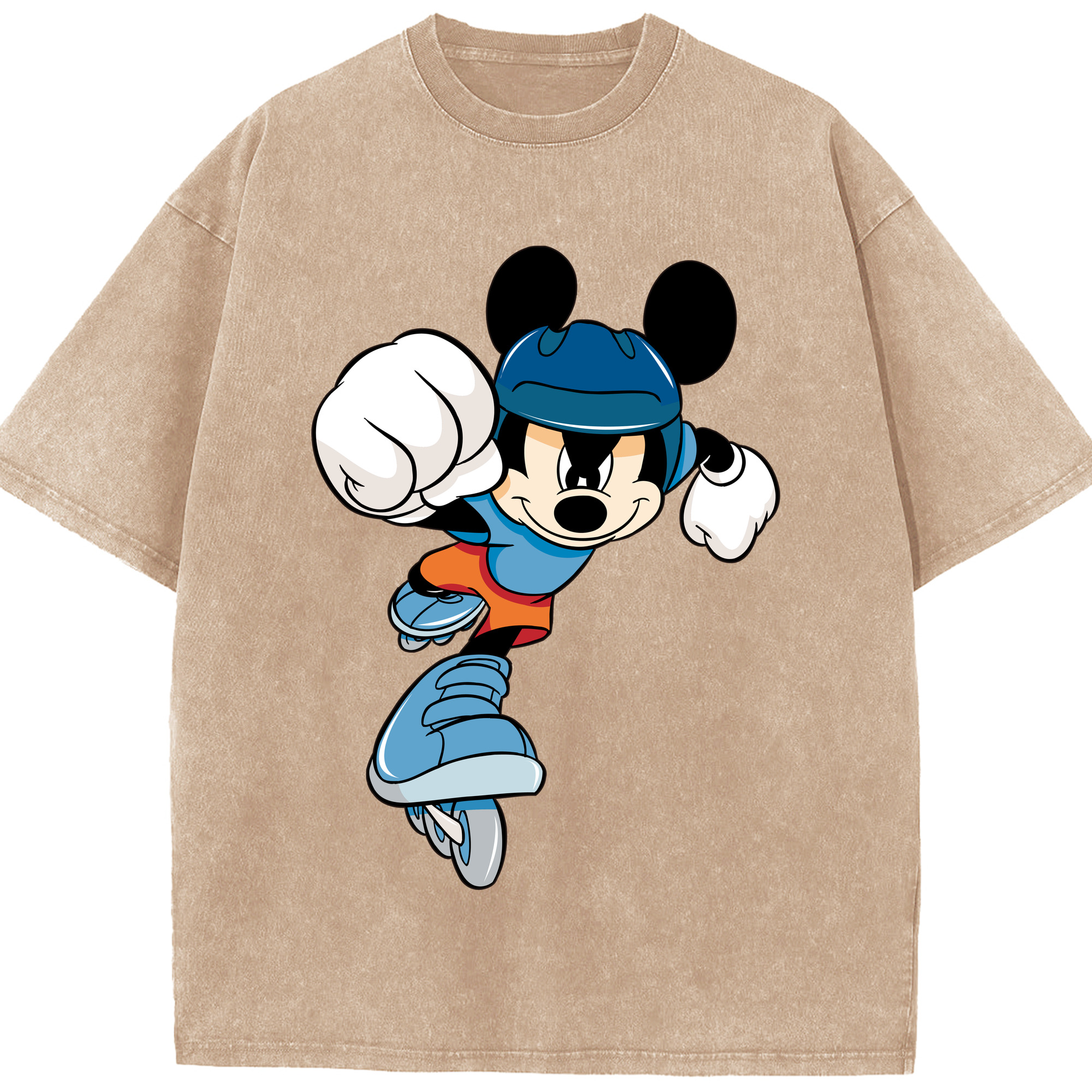 （画像用） ミッキーマウス Mickey Mouse 綿100% ヴィンテージ風 半袖Tシャツ（フロントプリント）