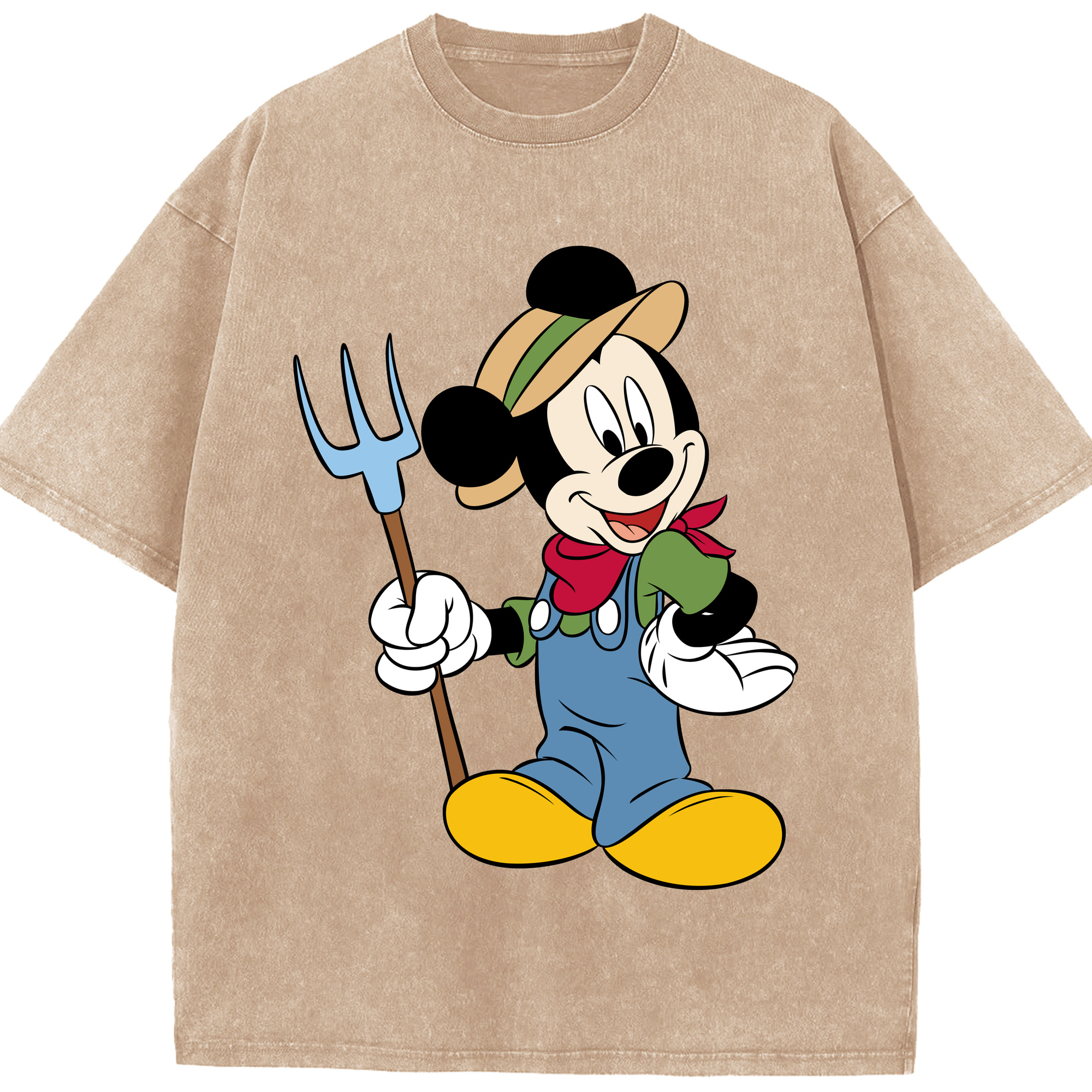 （画像用） ミッキーマウス Mickey Mouse 綿100% ヴィンテージ風 半袖Tシャツ（フロントプリント）