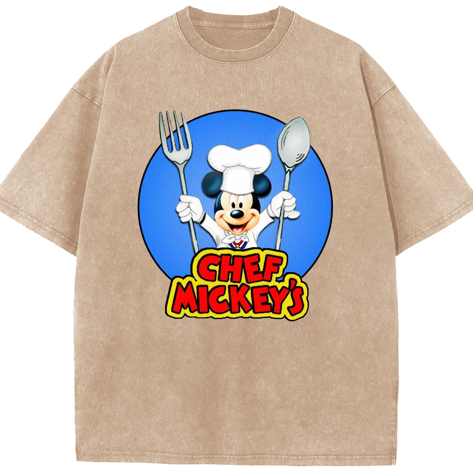 （画像用） ミッキーマウス Mickey Mouse 綿100% ヴィンテージ風 半袖Tシャツ（フロントプリント）
