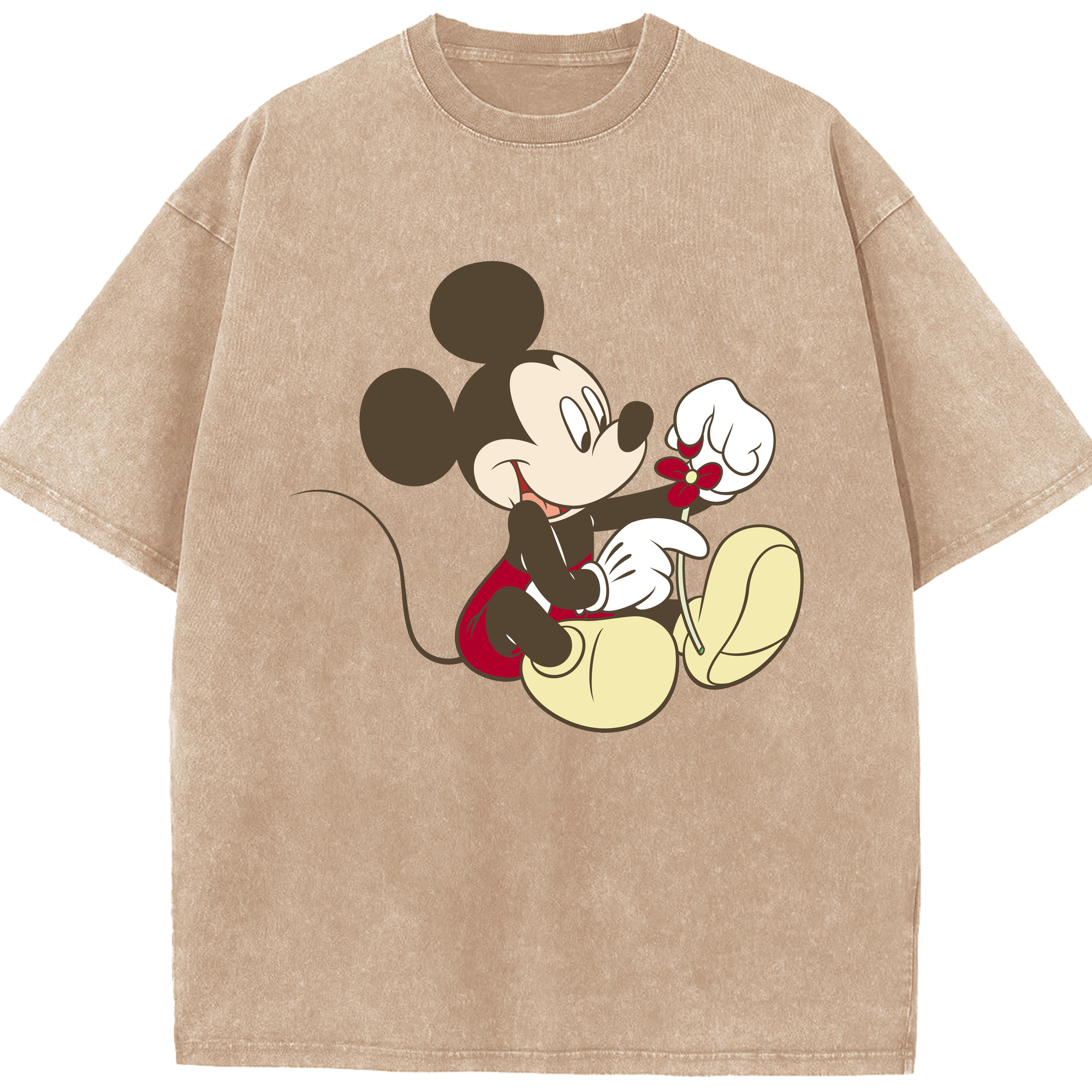 （画像用） ミッキーマウス Mickey Mouse 綿100% ヴィンテージ風 半袖Tシャツ（フロントプリント）