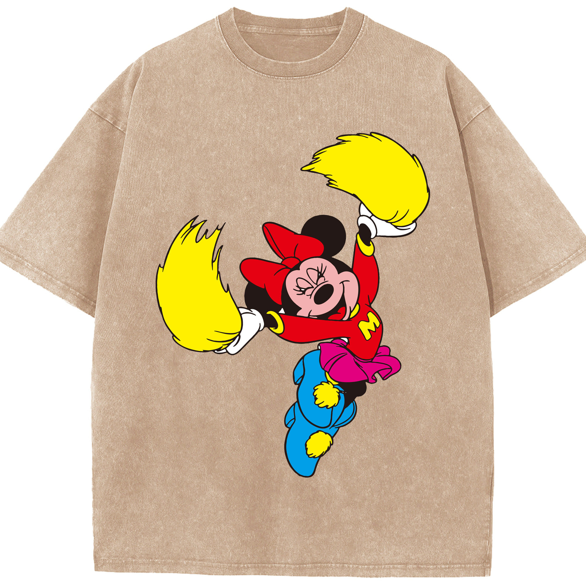 （画像用） ミッキーマウス Mickey Mouse 綿100% ヴィンテージ風 半袖Tシャツ（フロントプリント）