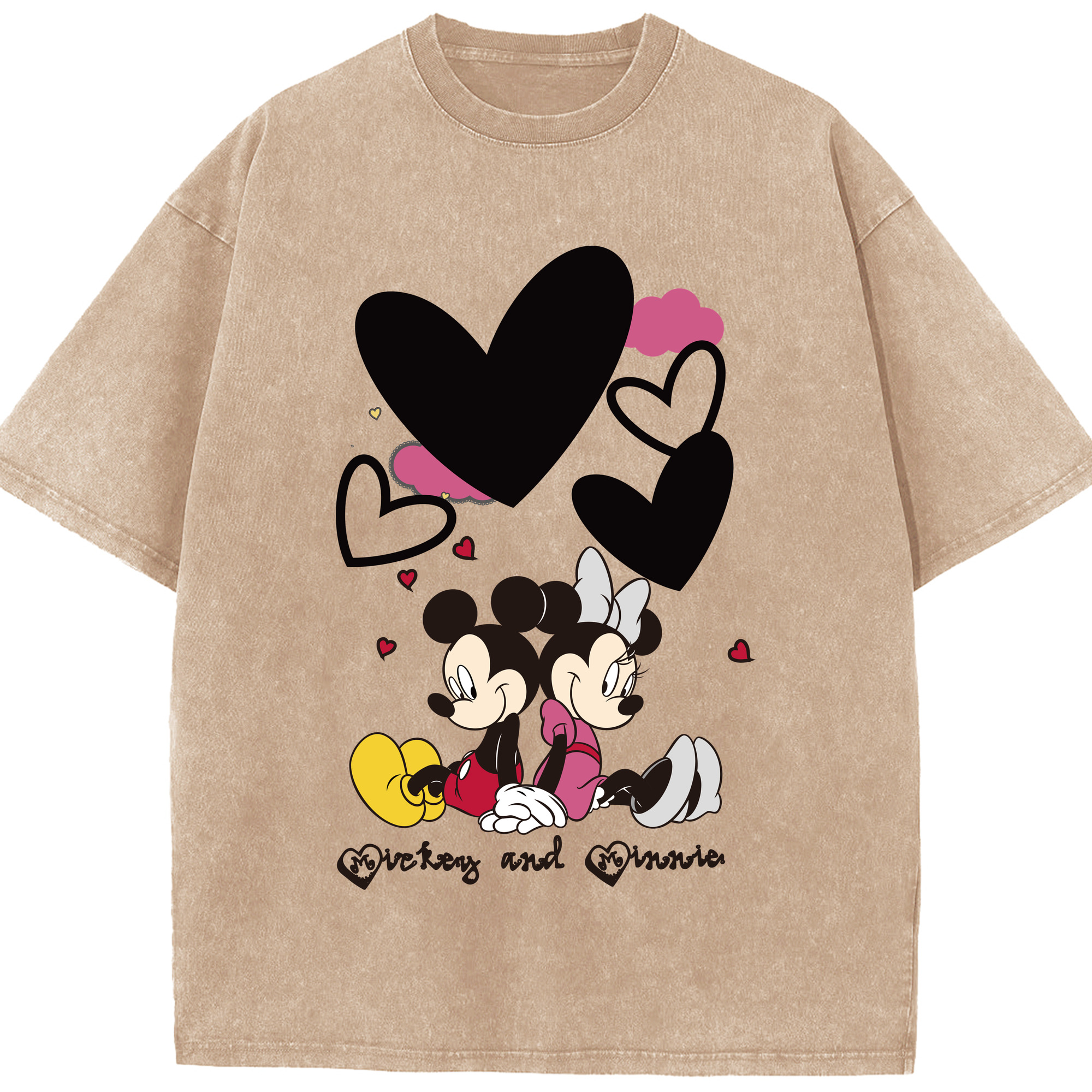 （画像用） ミッキーマウス Mickey Mouse 綿100% ヴィンテージ風 半袖Tシャツ（フロントプリント）