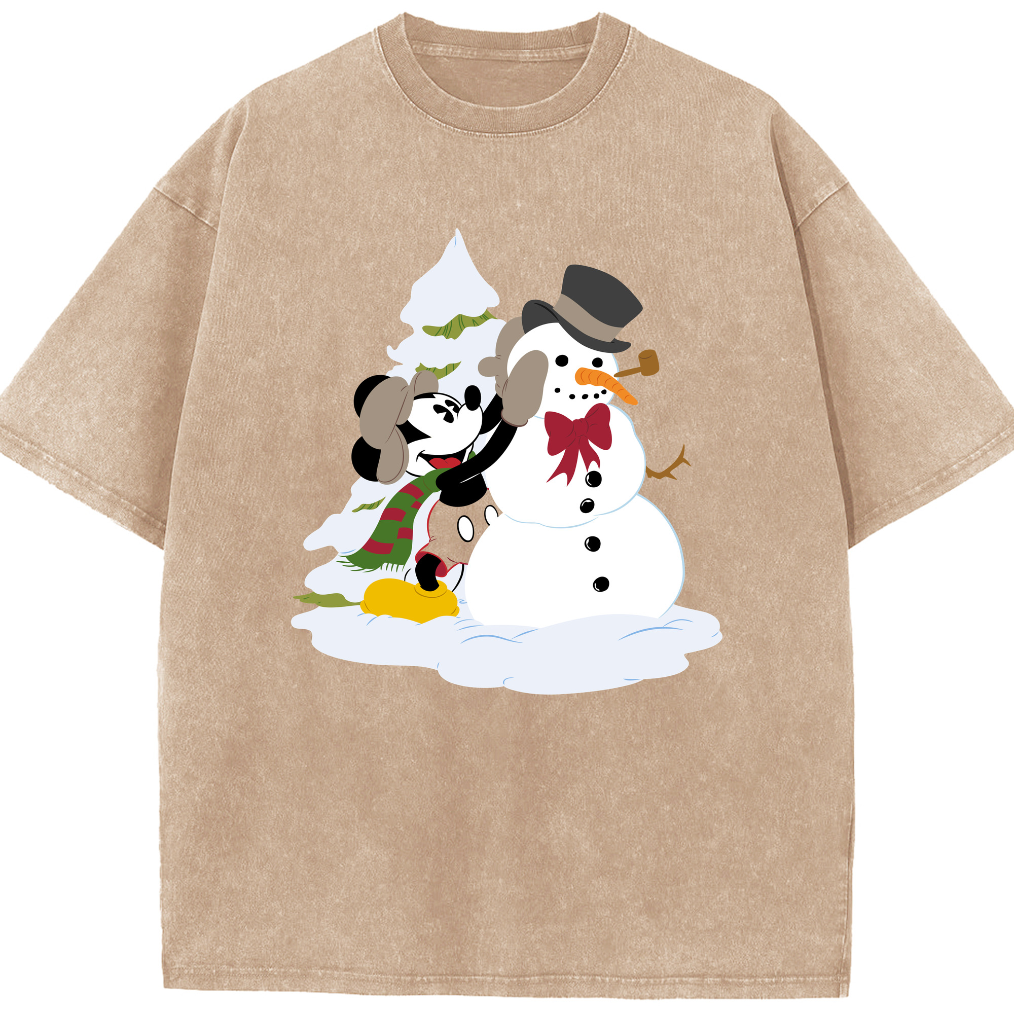 （画像用） ミッキーマウス Mickey Mouse 綿100% ヴィンテージ風 半袖Tシャツ（フロントプリント）
