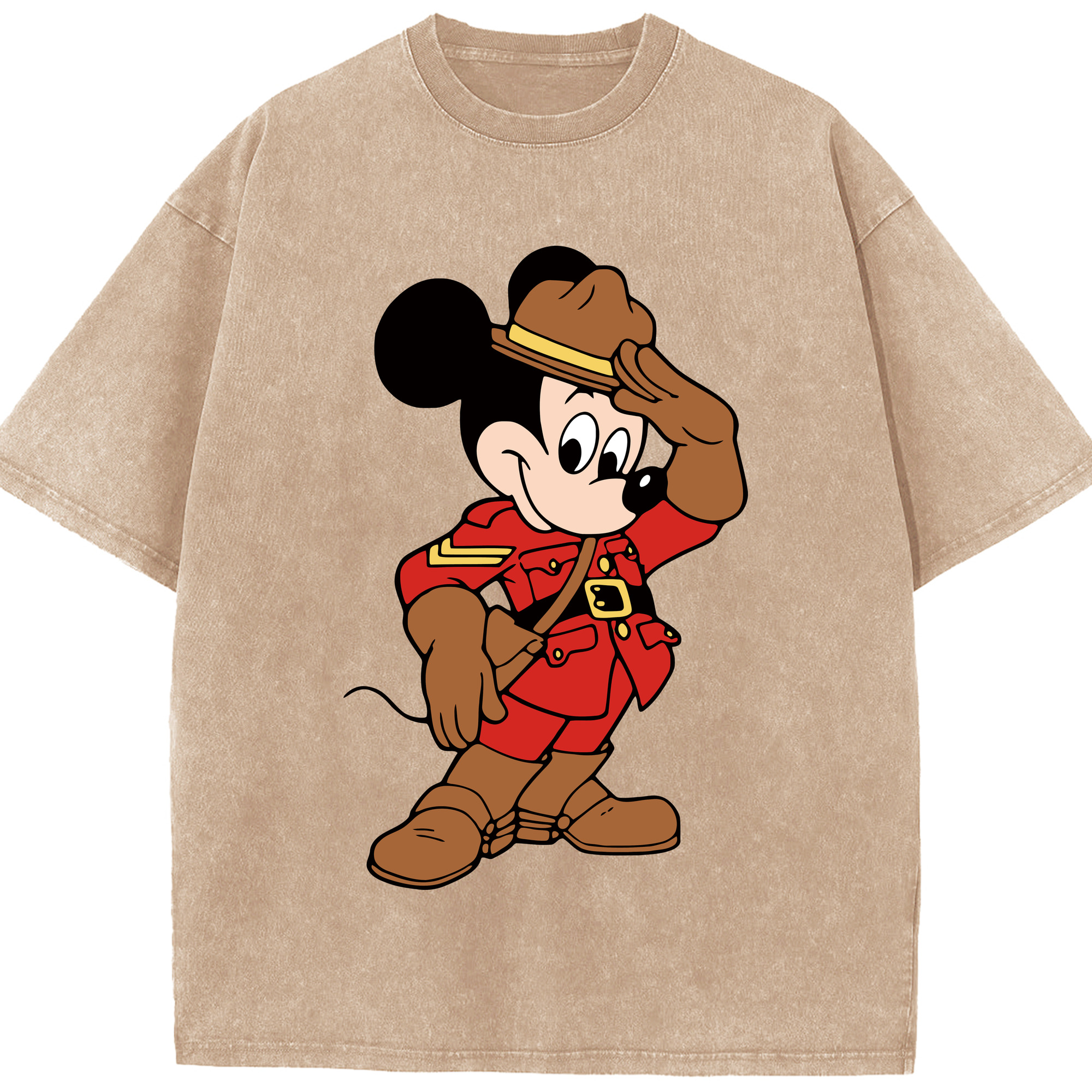 （画像用） ミッキーマウス Mickey Mouse 綿100% ヴィンテージ風 半袖Tシャツ（フロントプリント）